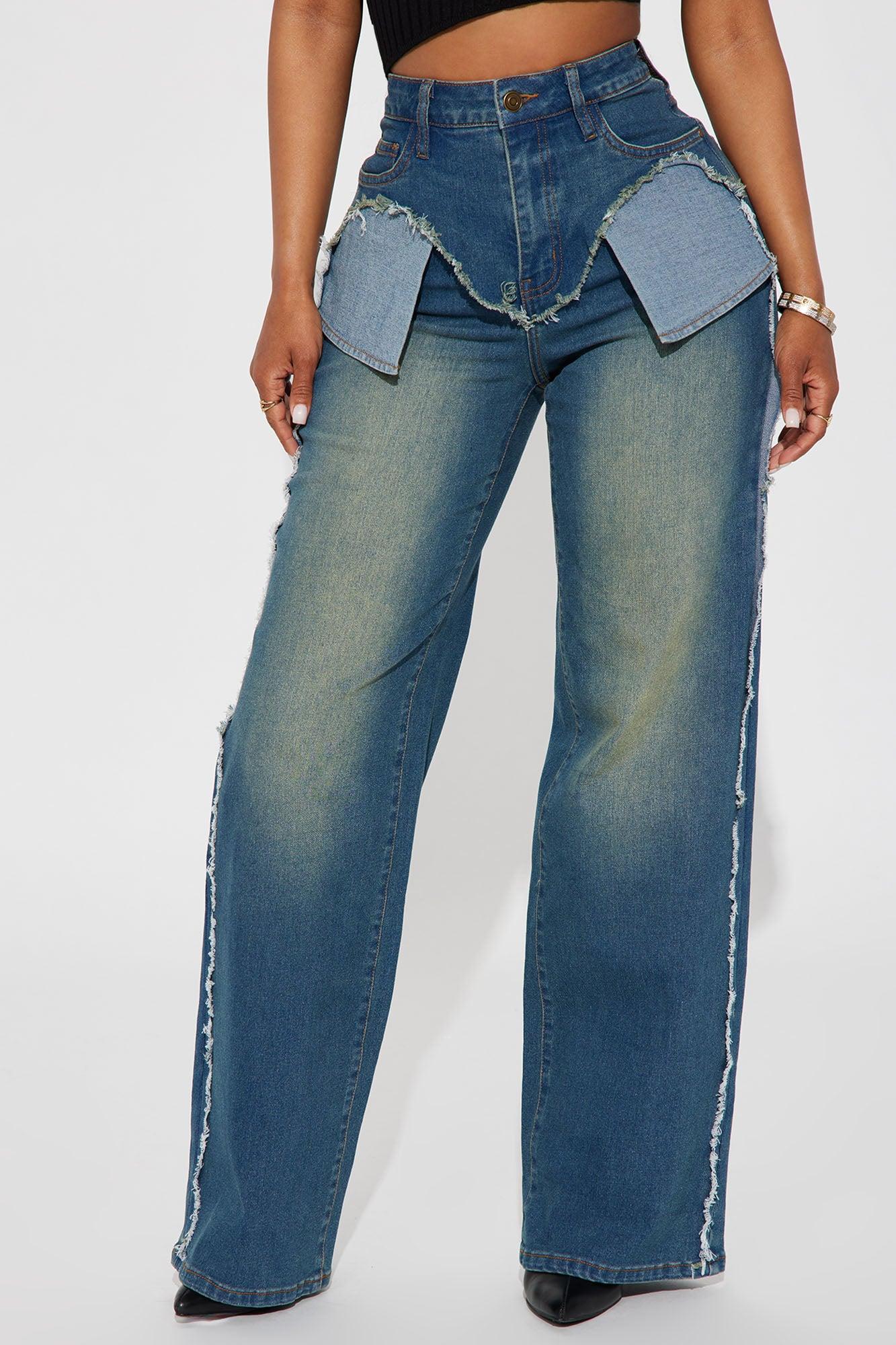 Conflict Of Interest Stretch Straight Leg Jeans - Medium Wash Product Image