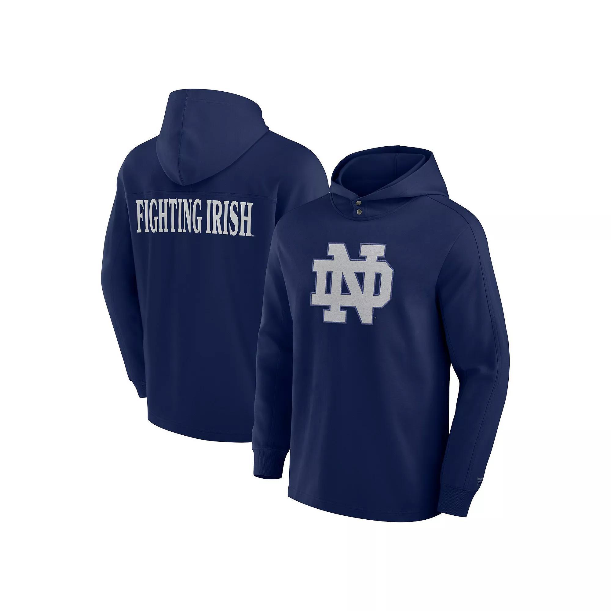 Mens Fanatics Notre Dame Fighting Irish Blaze Tri-Blend Pullover Hoodie Blue Product Image