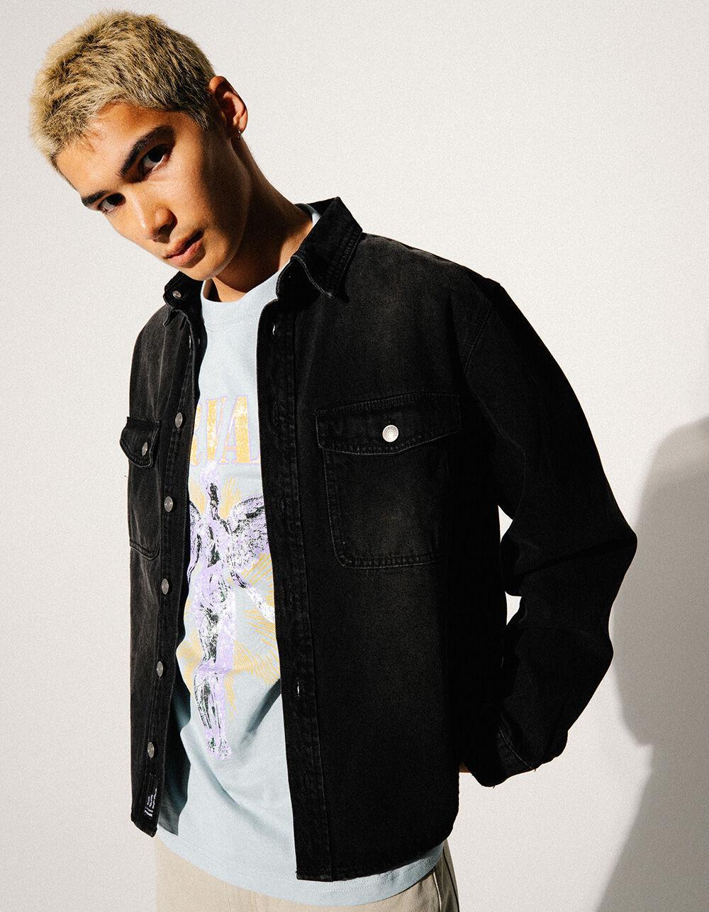 RSQ Mens Denim Overshirt - BLACK Product Image