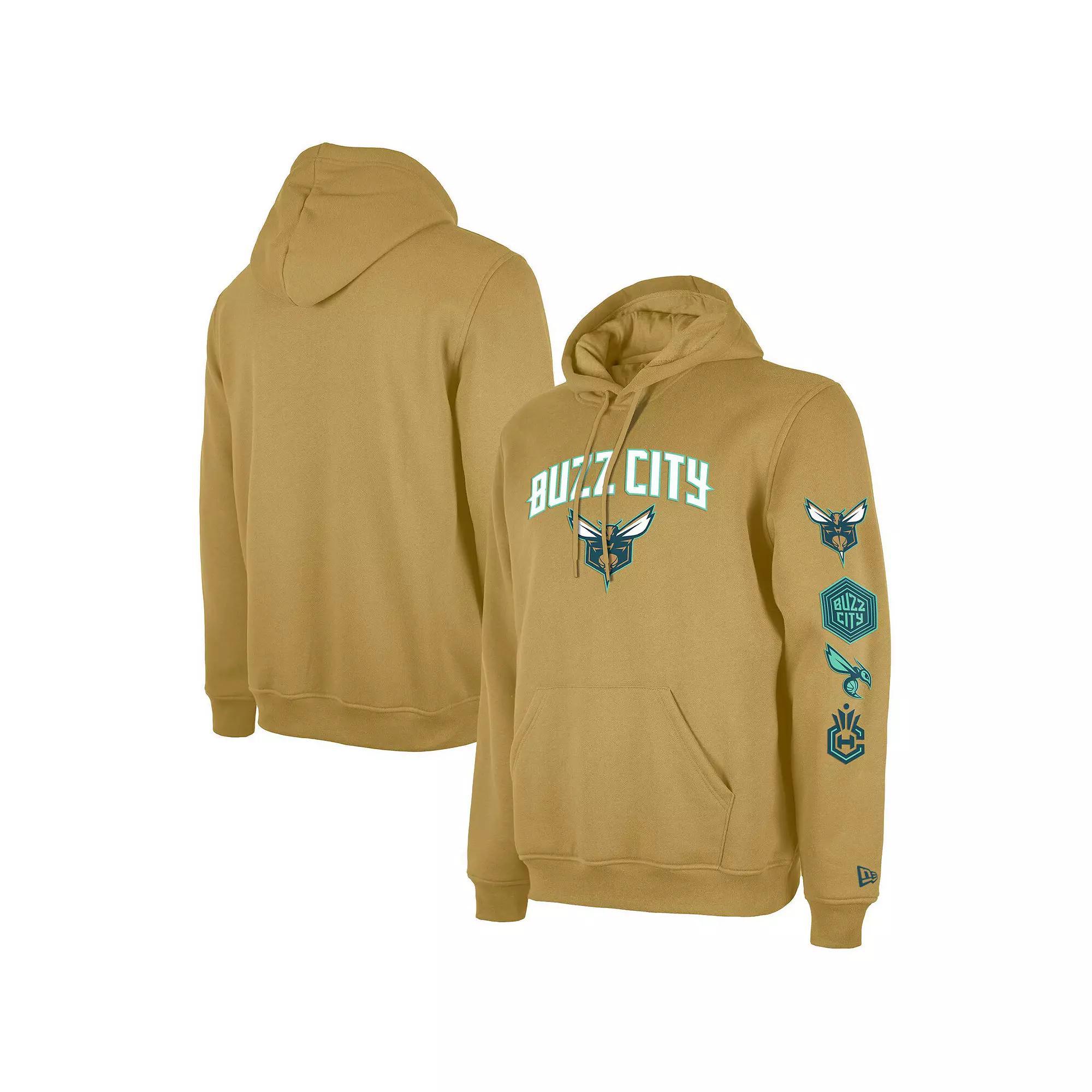 Mens New Era Tan Charlotte Hornets Big & Tall 2023/24 City Edition Jersey Pullover Hoodie Product Image