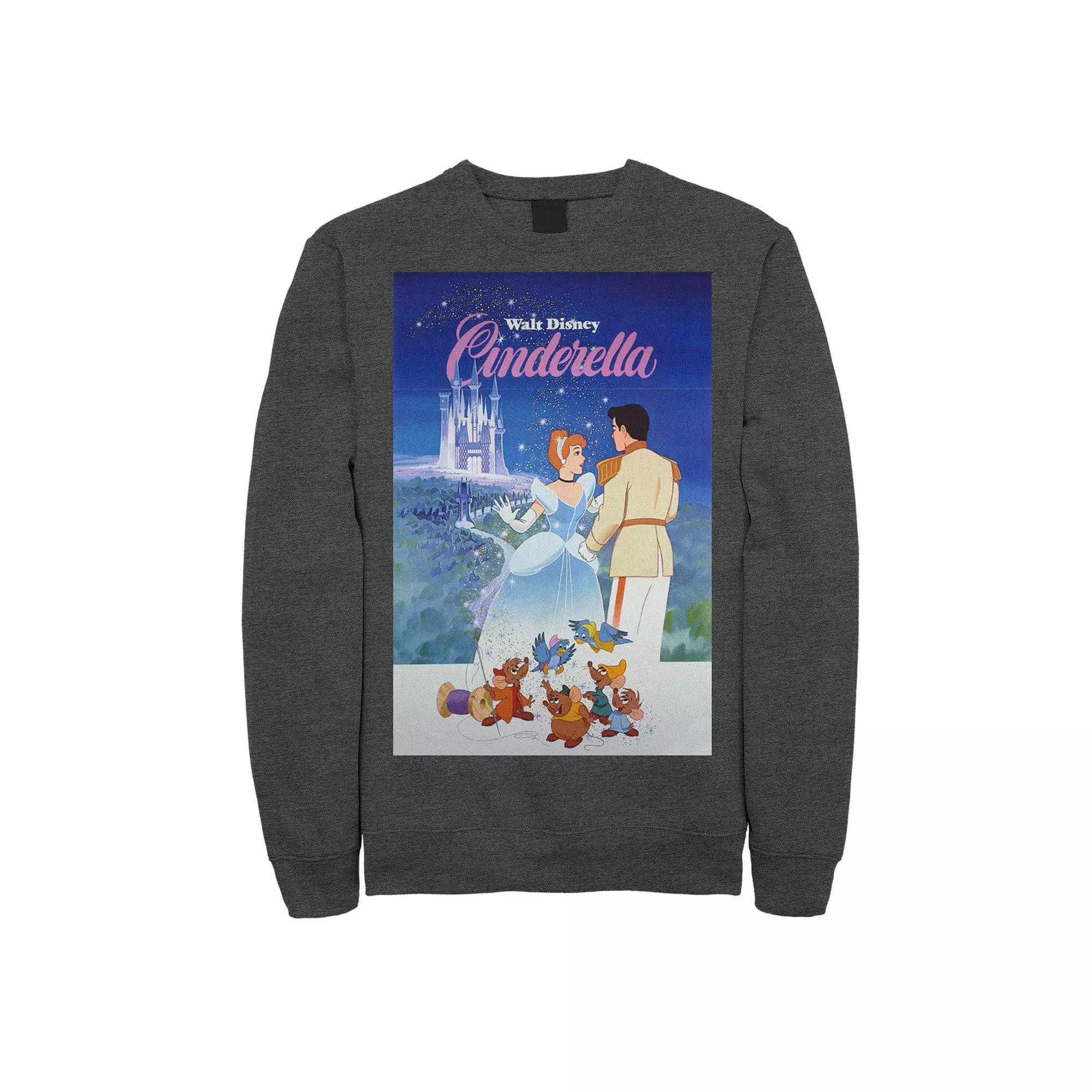 Men's Disney Cinderella Classic Vintage Movie Poster Sweatshirt, Size: XXL, Grey Heather Product Image