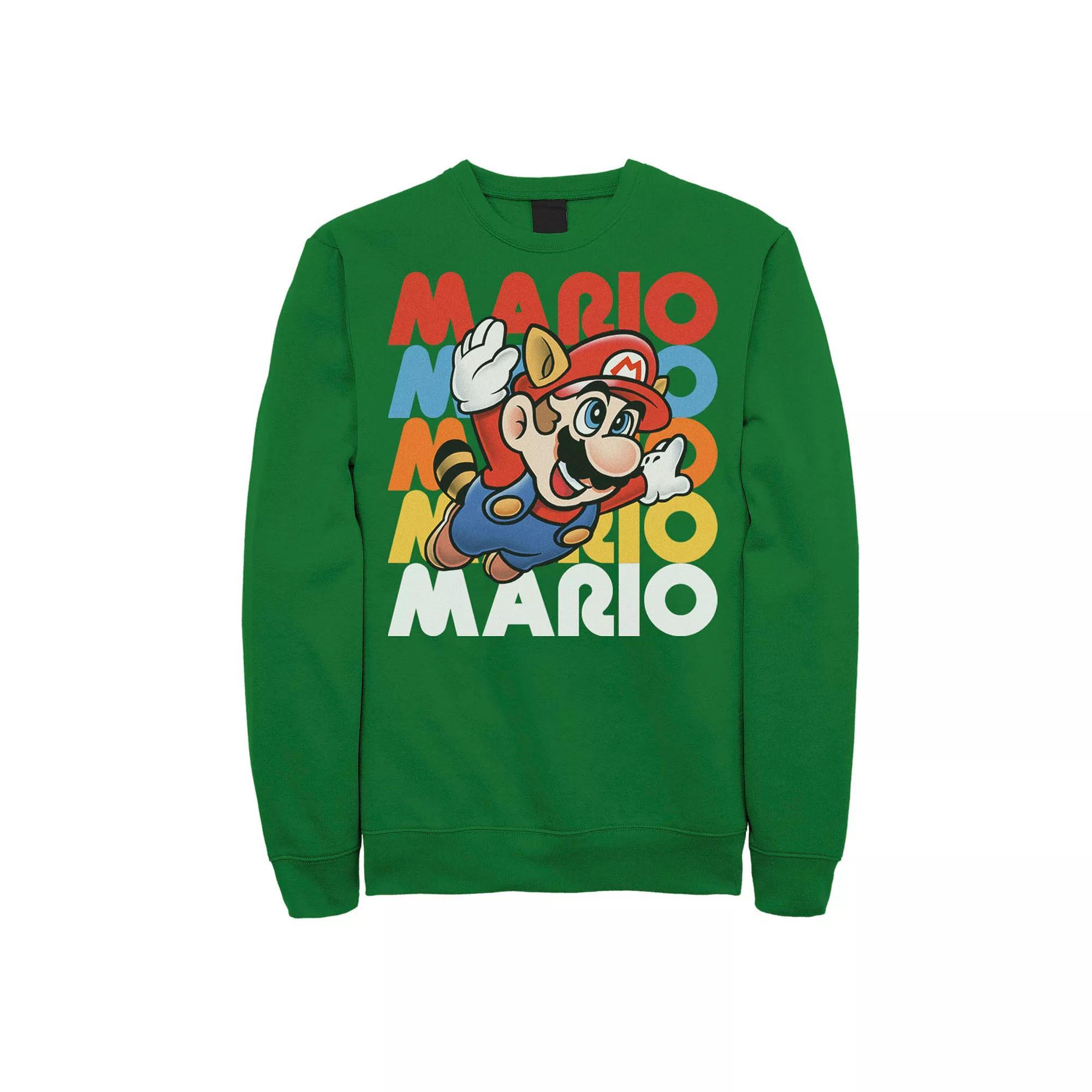 Mens Nintendo Super Mario Retro Repeat Raccoon Sweatshirt Product Image