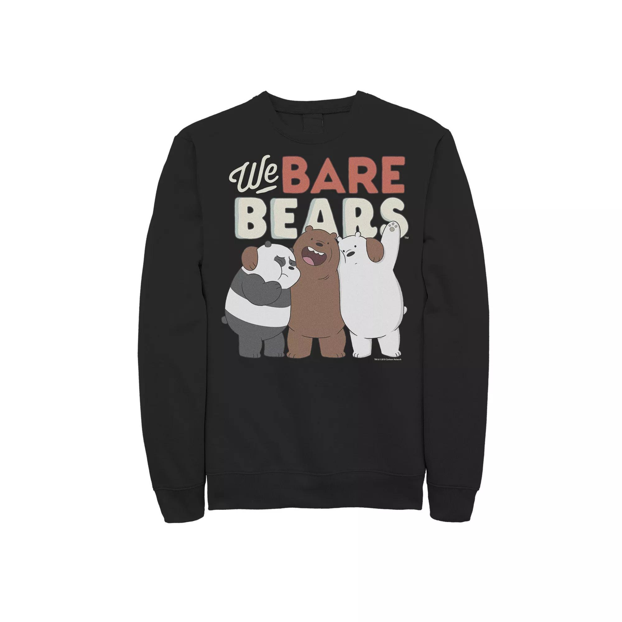 Men's Cartoon Network We Bare Bears Group Portrait Fleece, Size: Medium, Black Product Image