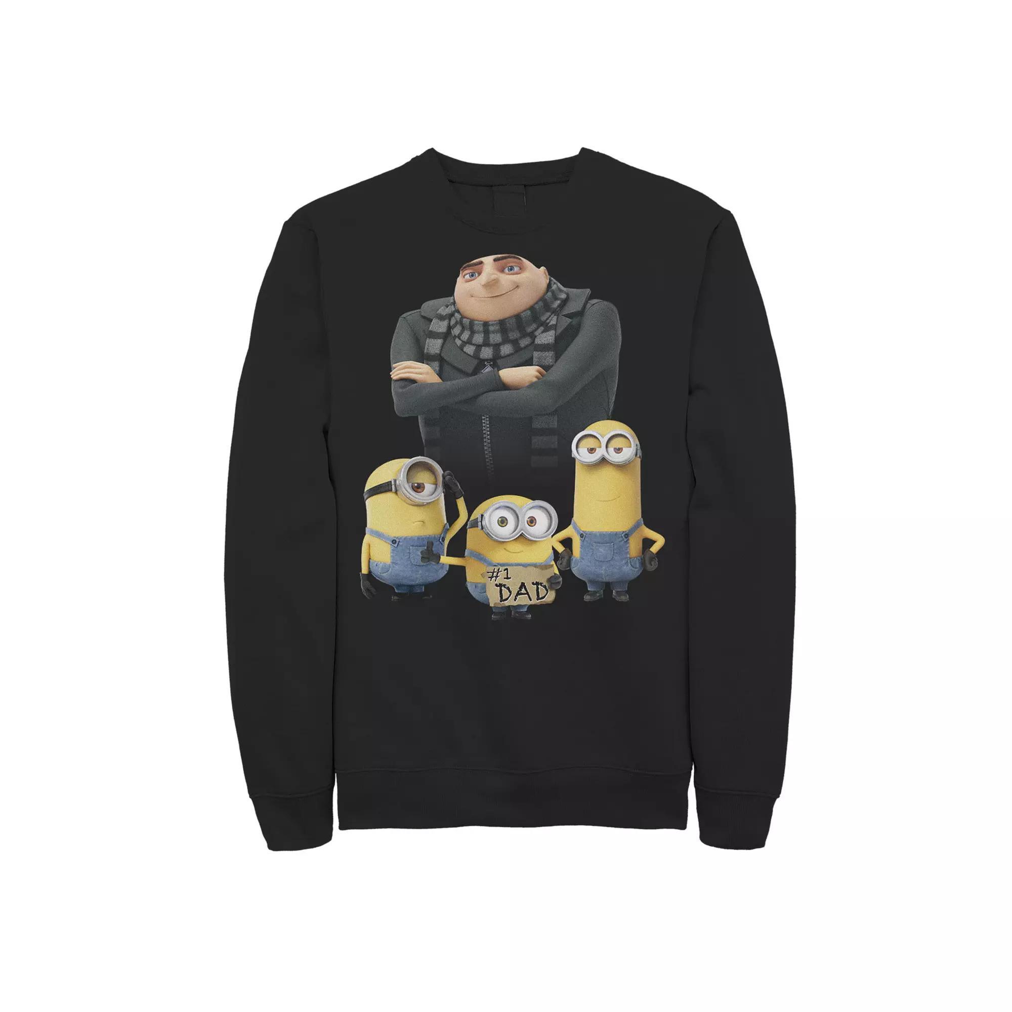 Men's Despicable Me Minions Count Dracula Portrait Sweatshirt, Size: Large, Black Product Image