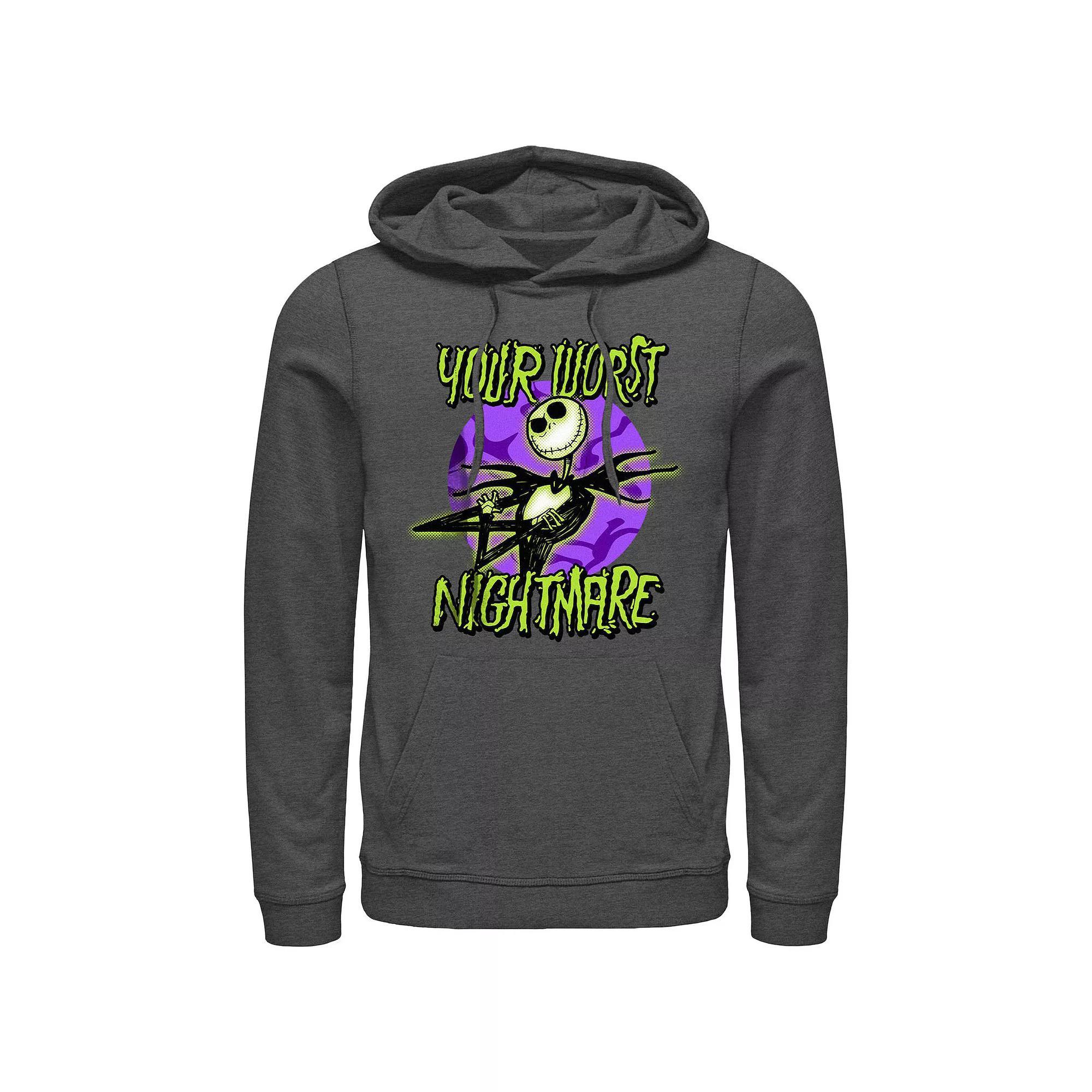 Disneys The Nightmare Before Christmas Your Worst Nightmare Mens Graphic Hoodie Grey Heather Product Image