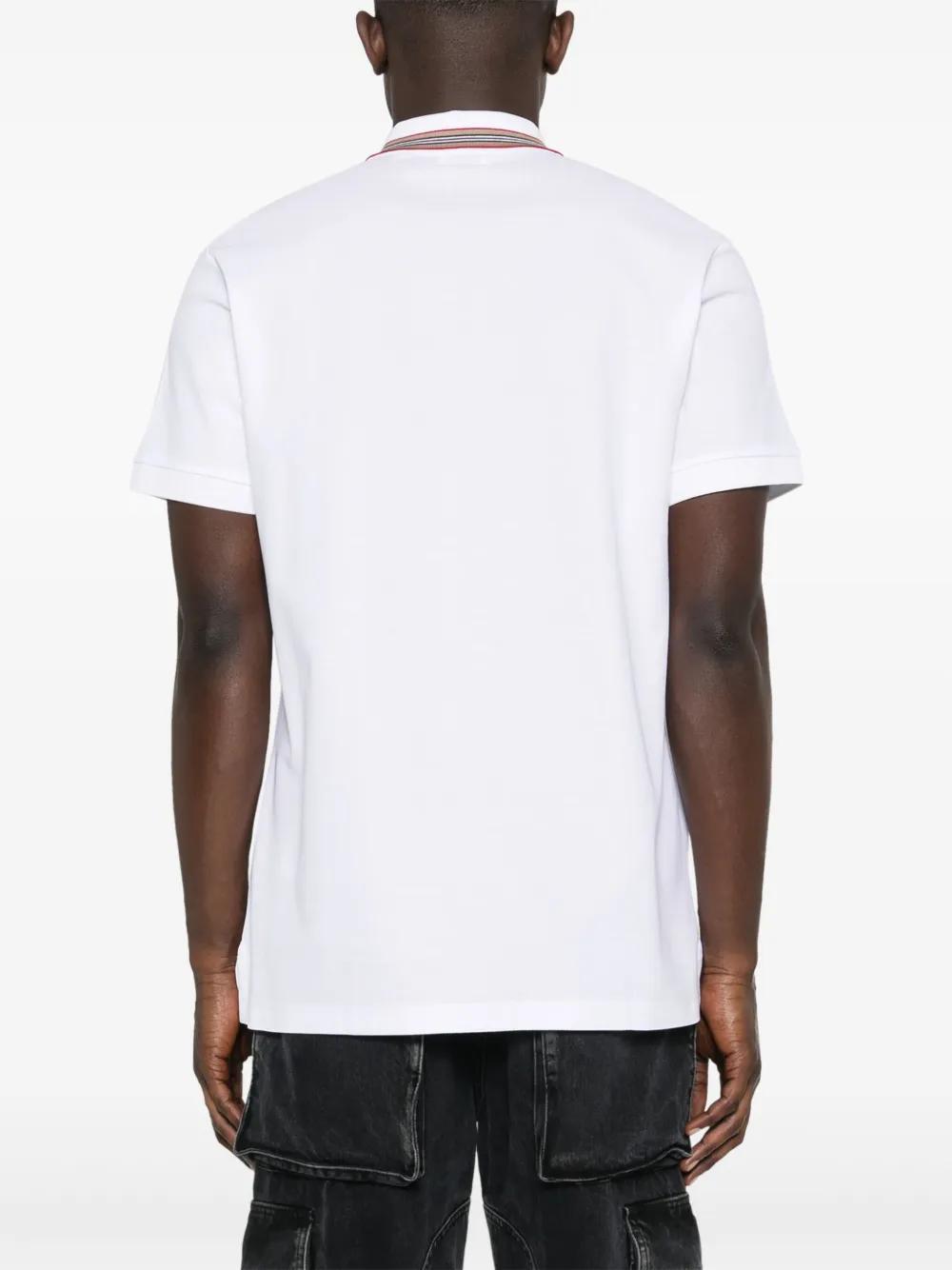 striped-collar polo shirt Product Image