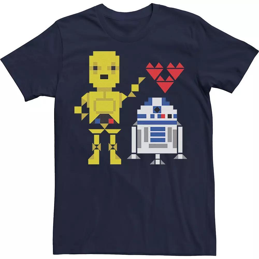 Men's Star Wars C-3PO R2-D2 Droid Love Valentine's Tee, Size: Medium, Blue Product Image