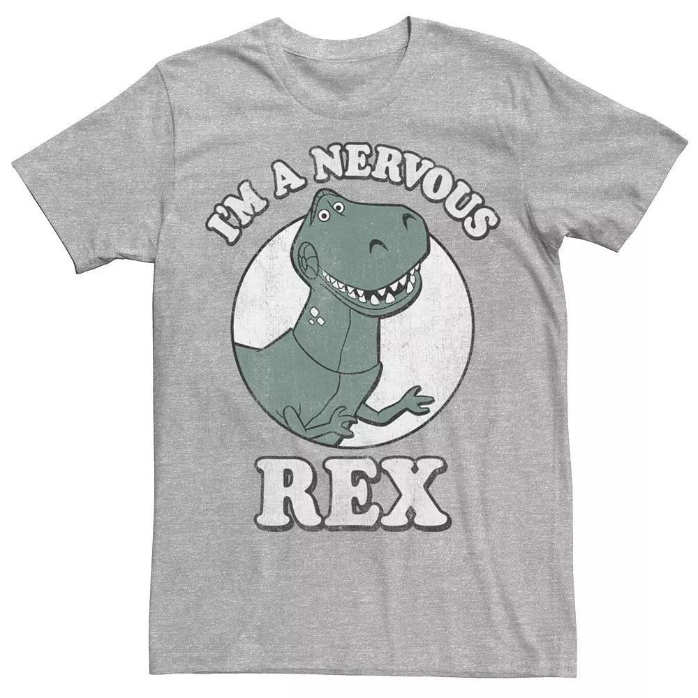 Mens Disney Pixar Toy Story I'm A Nervous Rex Dinosaur Tee, Men's, Size: XS, Athletic Grey Product Image