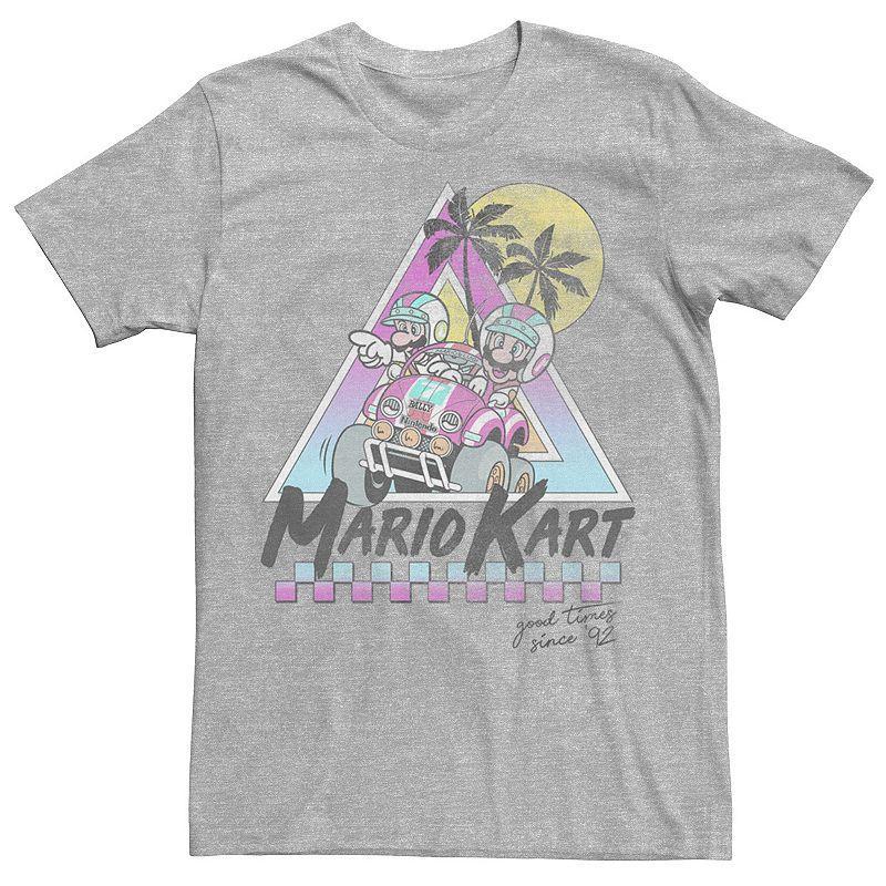 Men's Mario Kart Mario And Luigi Good Time Since 92 Vintage Tee, Size: 3XL, Athletic Grey Product Image