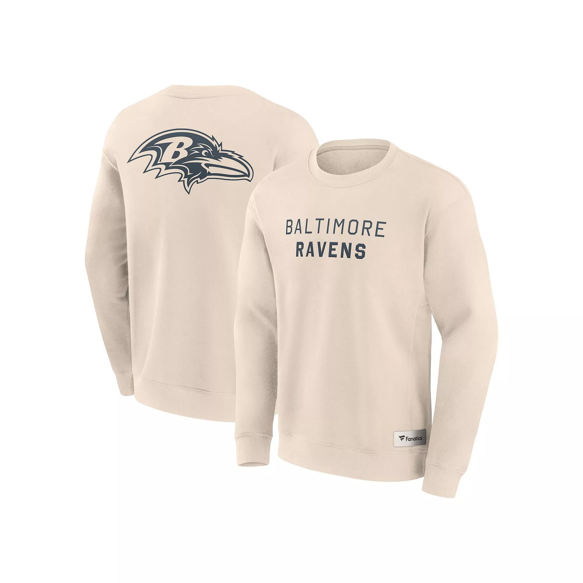 Mens Fanatics Cream Baltimore Ravens Elements Future Ground Lettering Pullover Sweatshirt Product Image