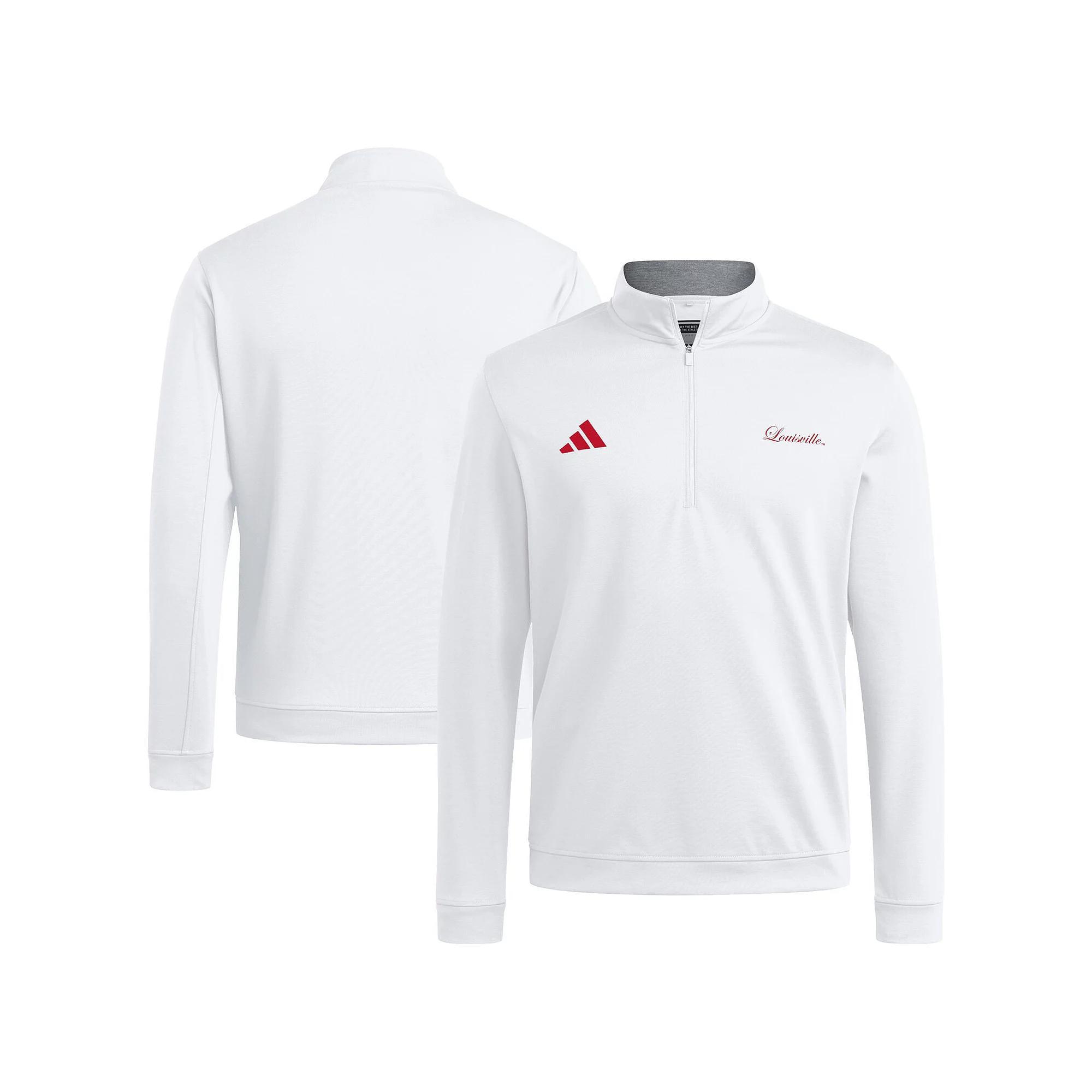 Men's adidas White Kansas Jayhawks Elevated Quarter-Zip Jacket, Size: 2XL Product Image