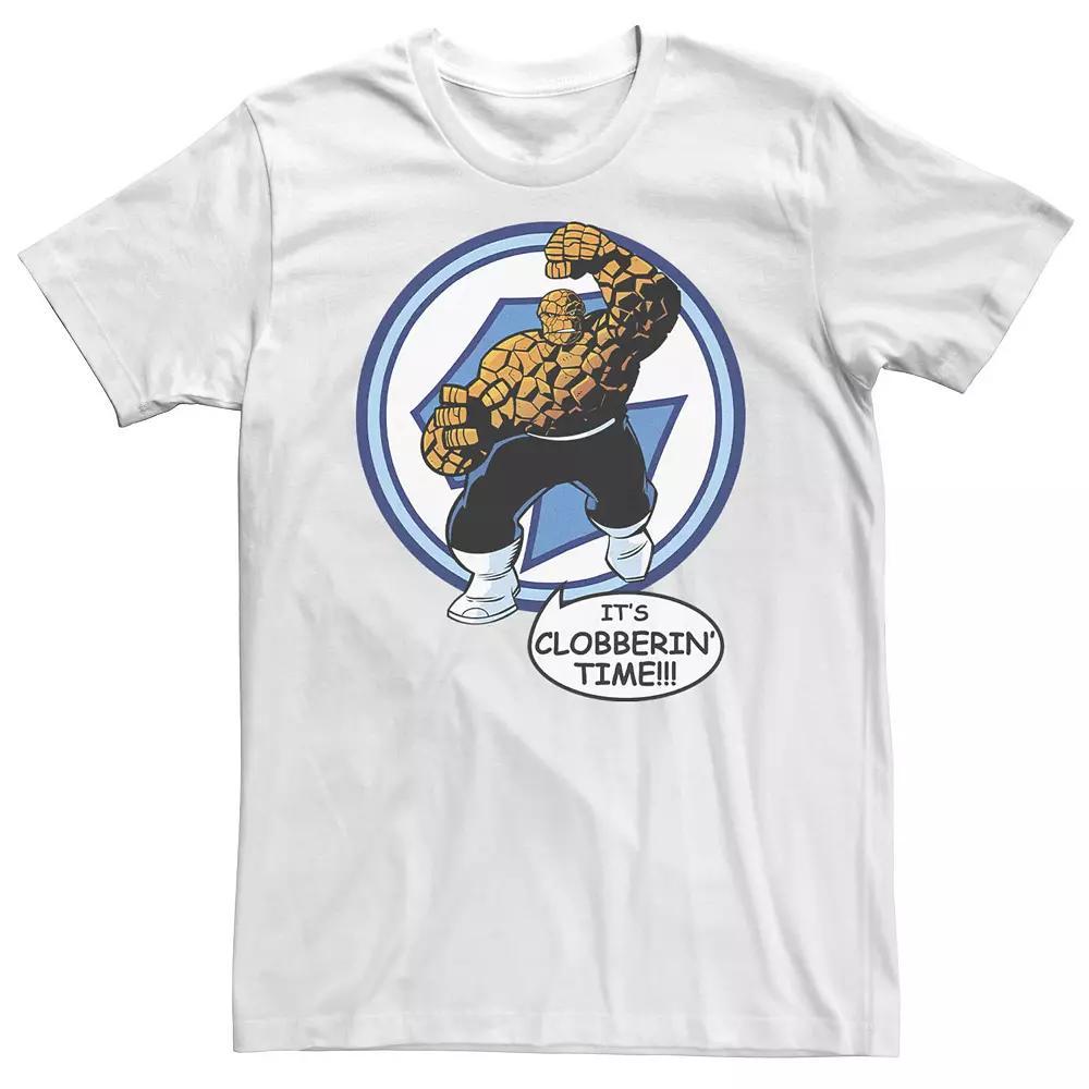Big & Tall Marvel Fantastic Four The Thing Clobberin' Time Circle Tee, Men's, Size: 3XL, White Product Image