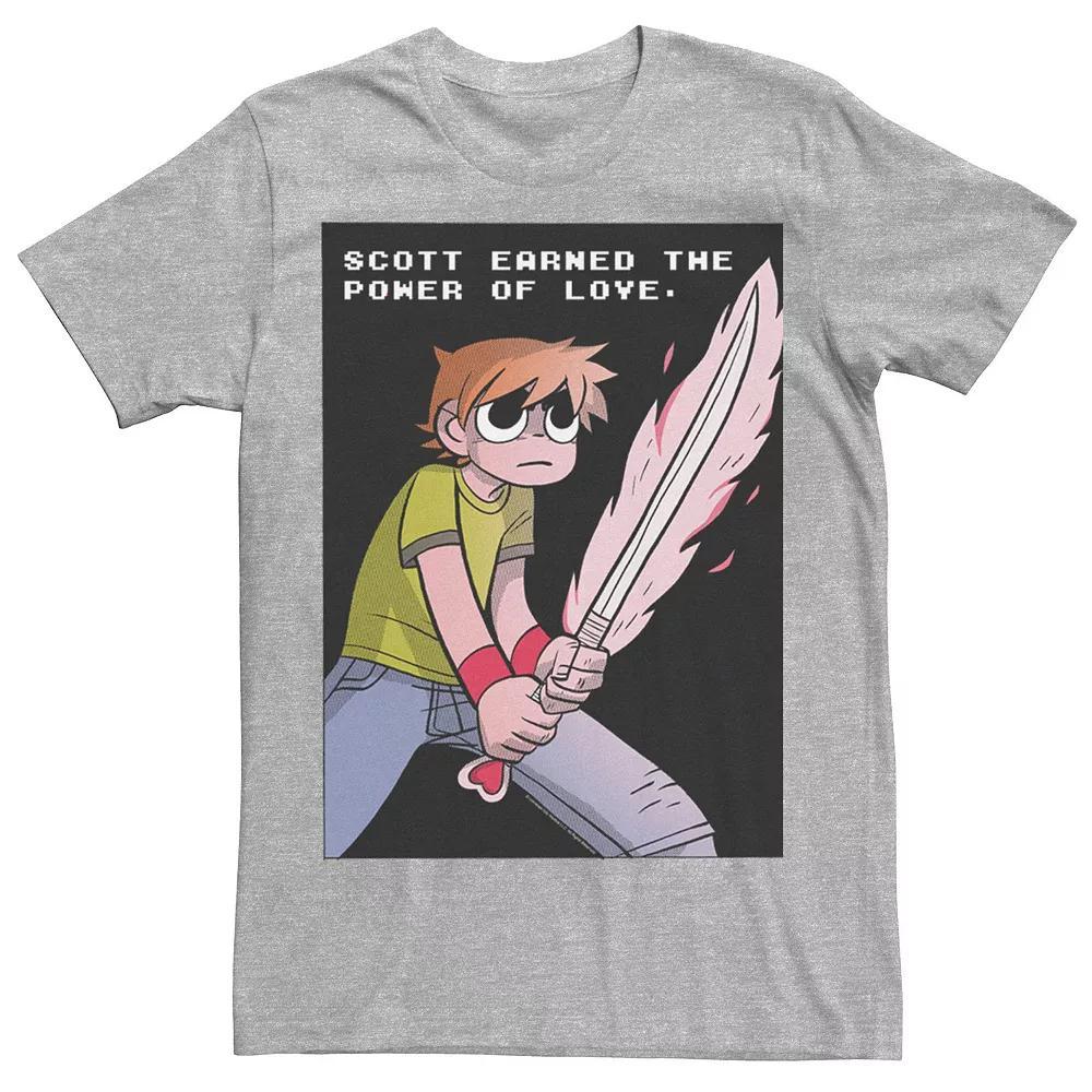 Men's Scott Pilgrim Vs. The World Earned The Power Of Love Graphic Tee, Size: 3XL, Athletic Grey Product Image