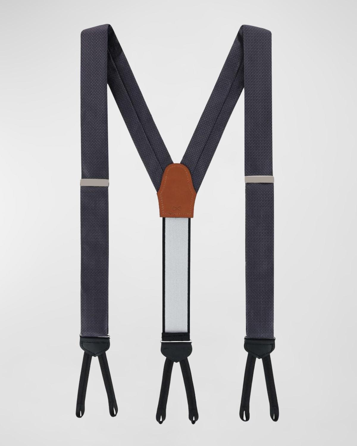 Mens Monte Bello Interlocked Silk Formal Brace Suspenders Product Image