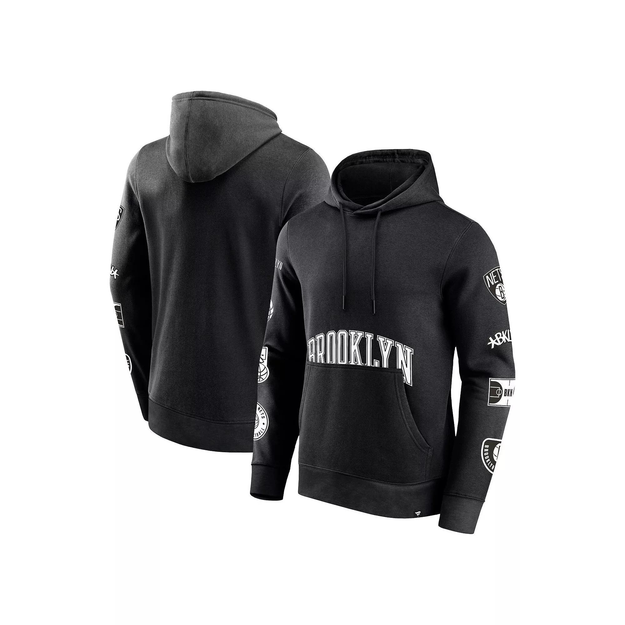 Men's Fanatics Branded Black Brooklyn Nets Home Court Pullover Hoodie, Size: XL Product Image