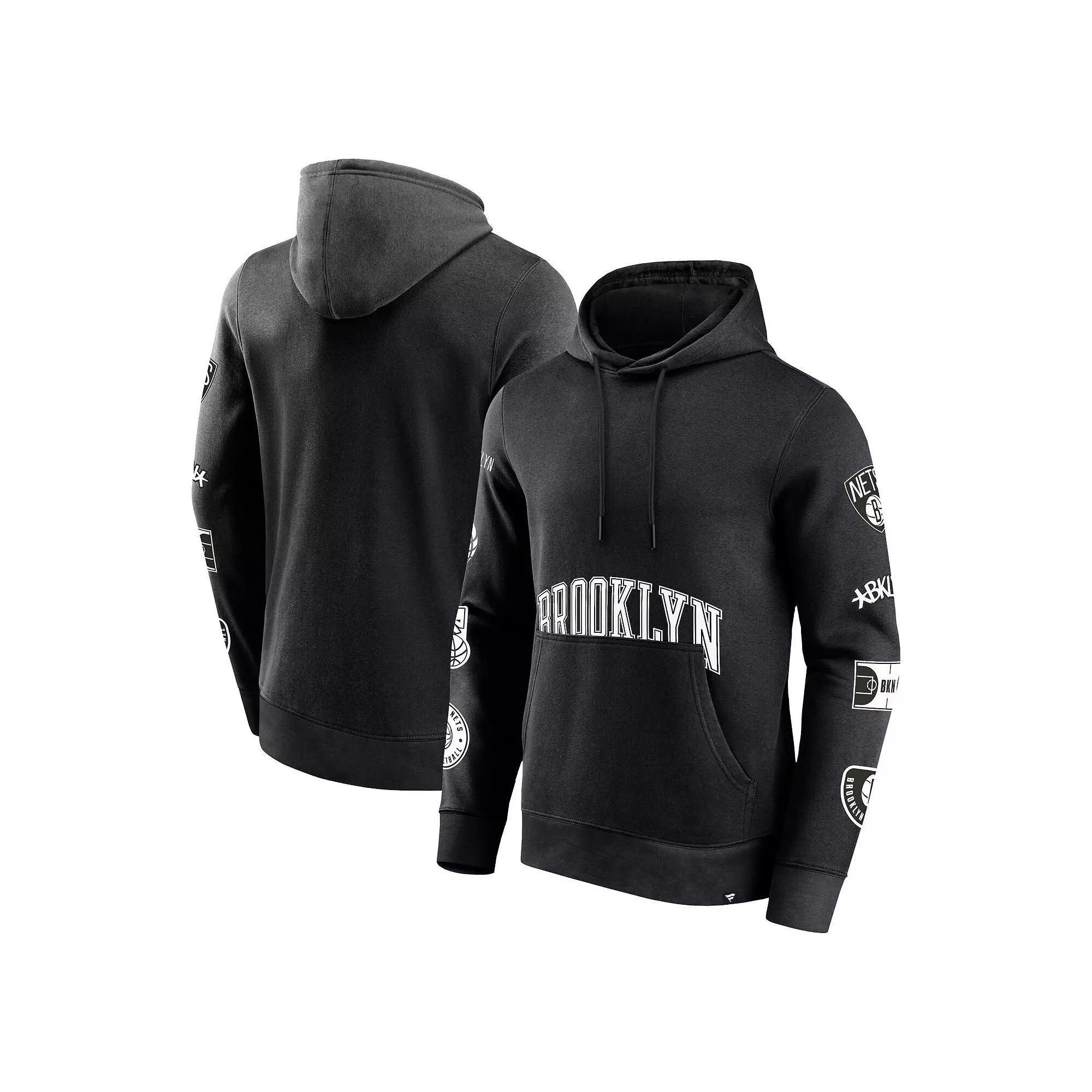 Men's Fanatics Branded Black Brooklyn Nets Home Court Pullover Hoodie, Size: XL Product Image