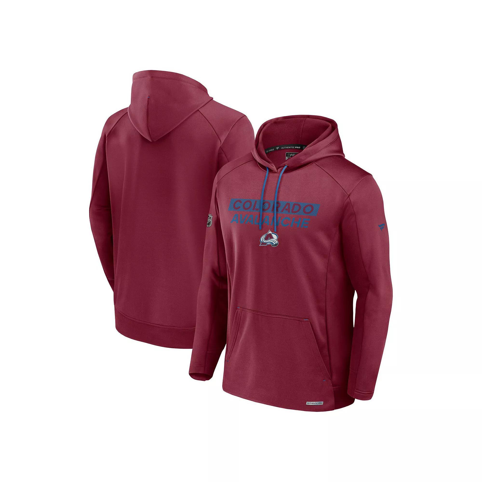 Men's Fanatics  Burgundy Colorado Avalanche Authentic Pro Rink Fleece Pullover Hoodie, Size: Small, Med Re Product Image