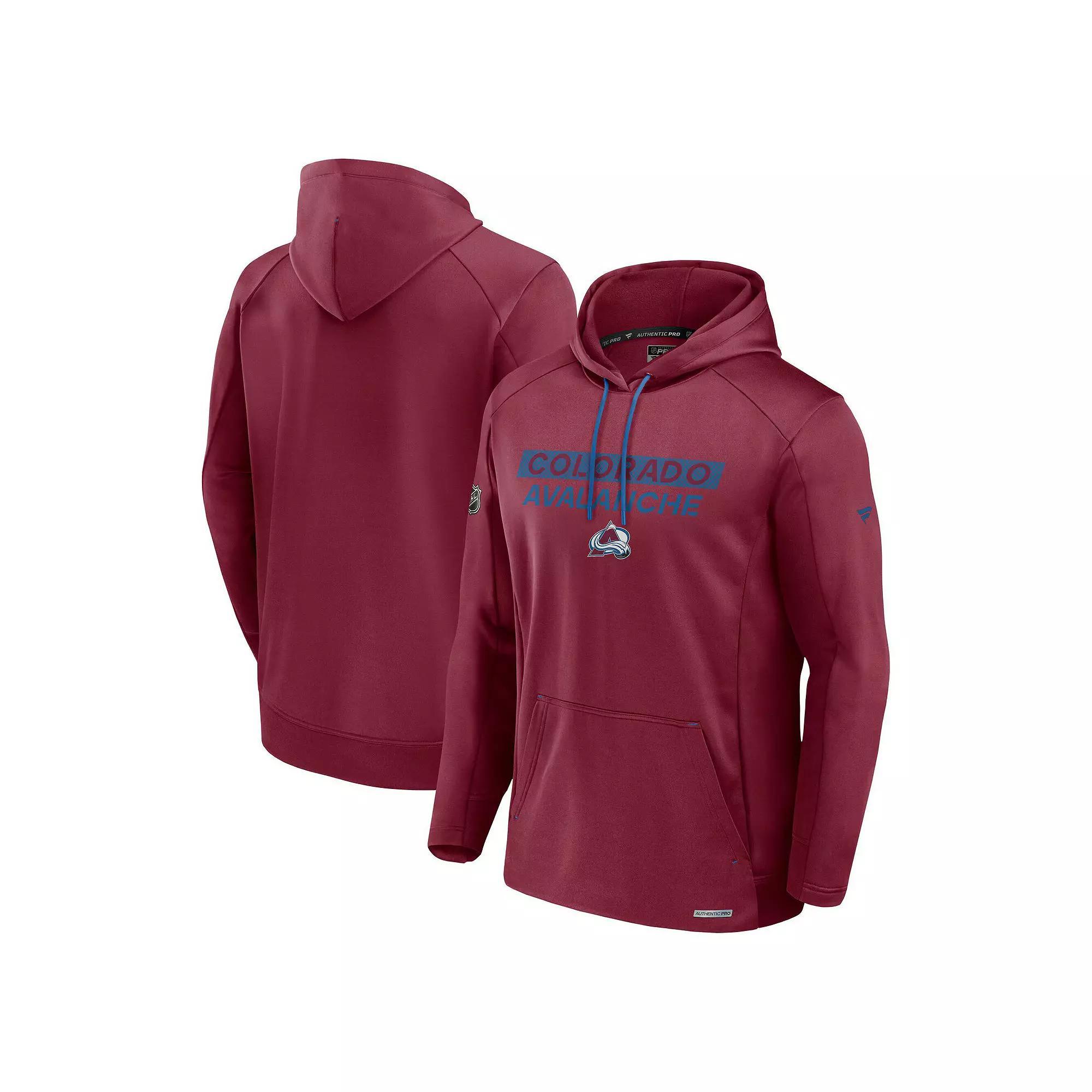 Men's Fanatics  Burgundy Colorado Avalanche Authentic Pro Rink Fleece Pullover Hoodie, Size: Small, Med Re Product Image
