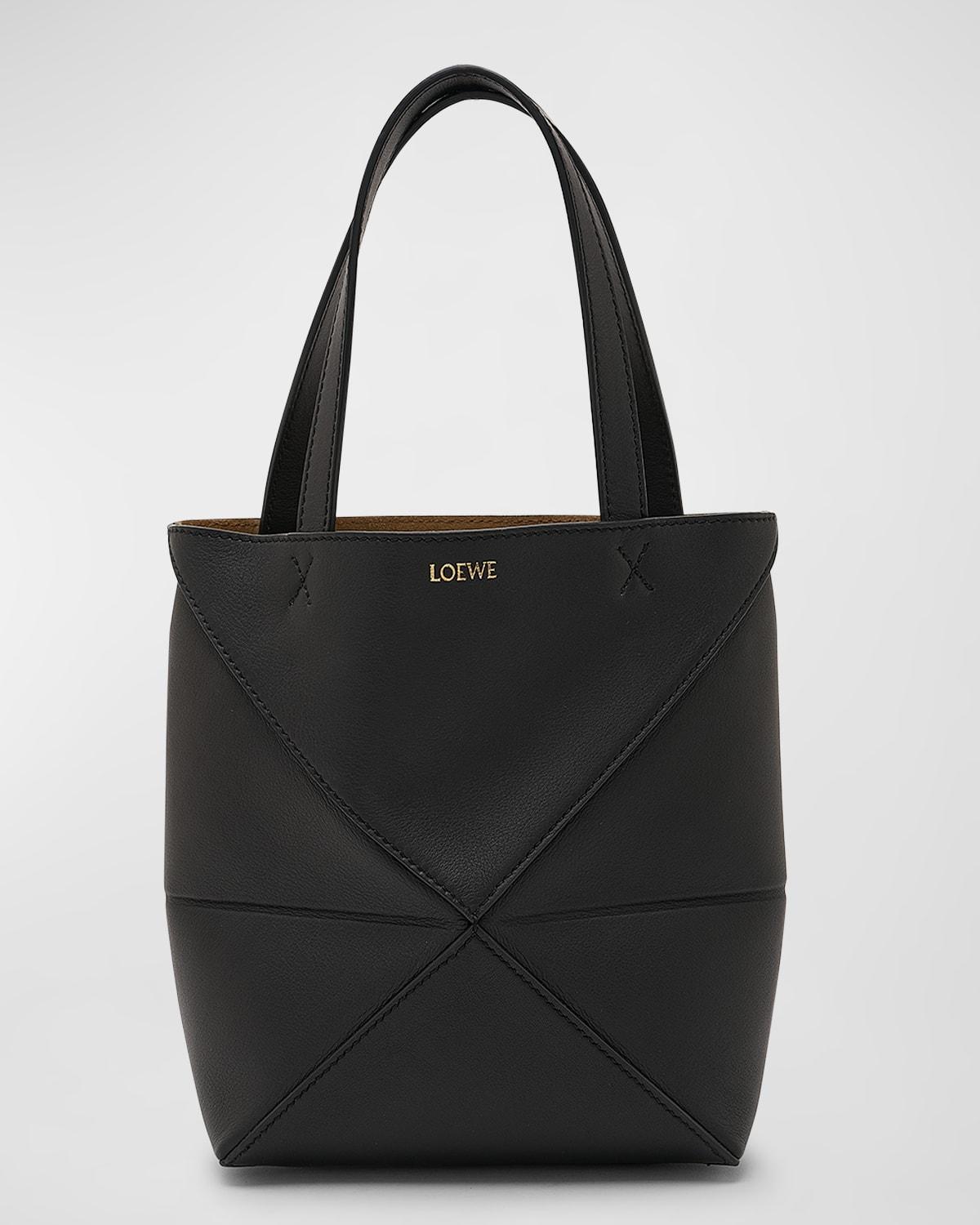 Puzzle Fold Mini Tote Bag in Shiny Leather Product Image