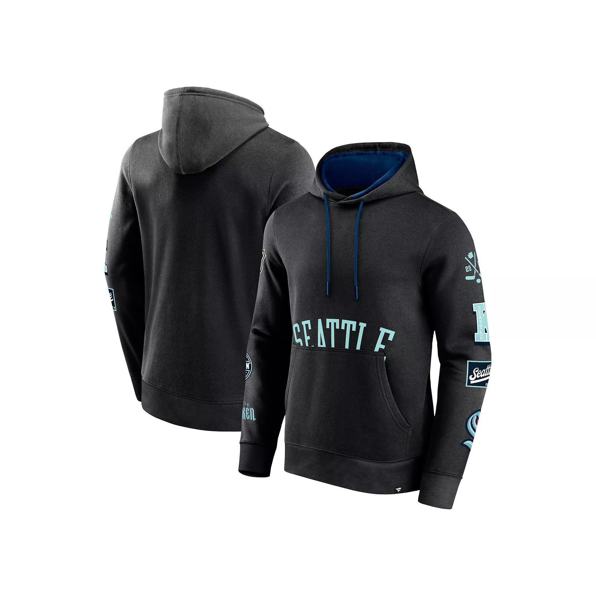 Men's Fanatics Branded Black Seattle Kraken Wild Winner Fleece Pullover Hoodie, Size: XL, Krk Black Product Image