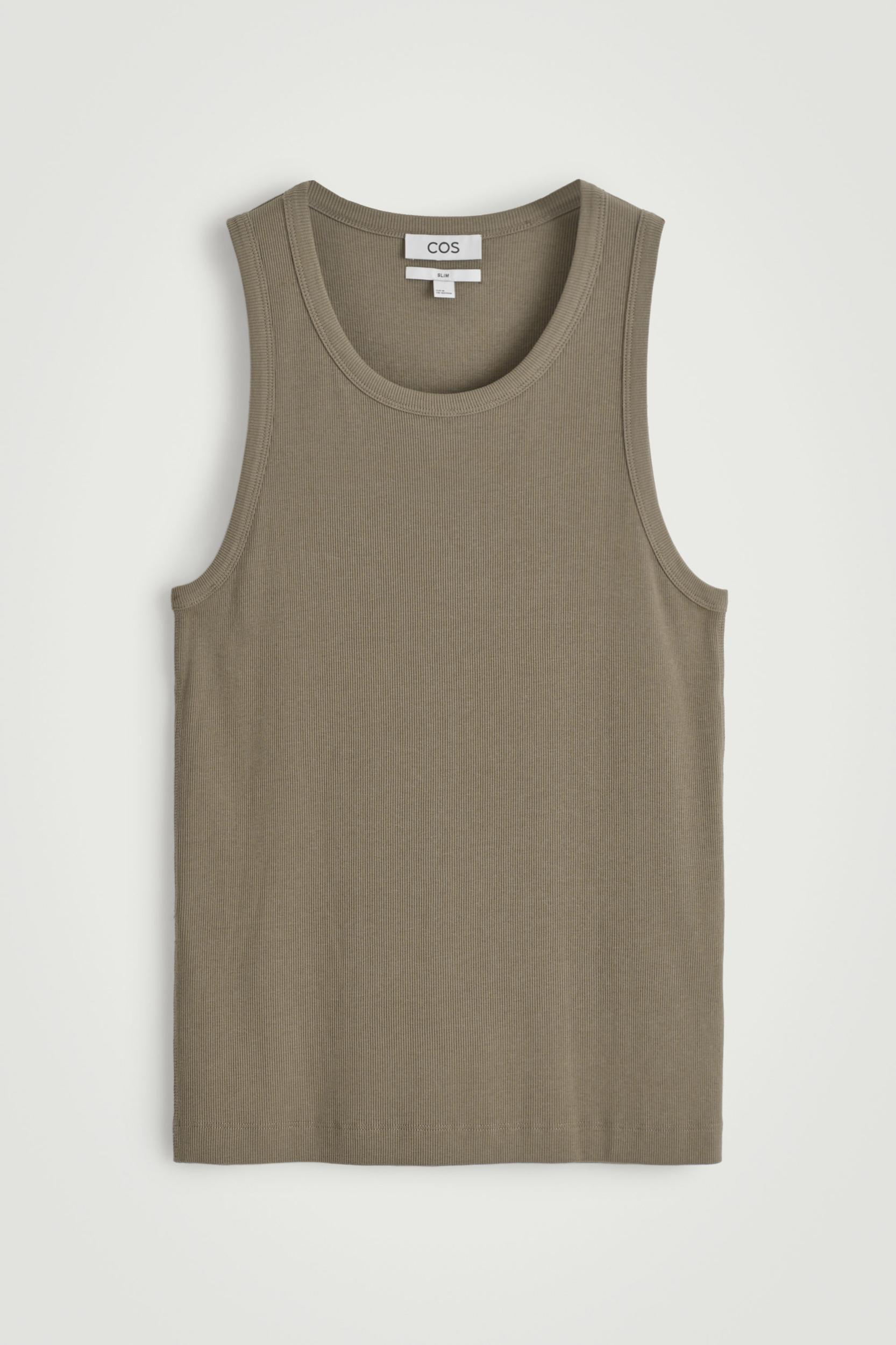 SLIM RIBBED COTTON TANK TOP Product Image