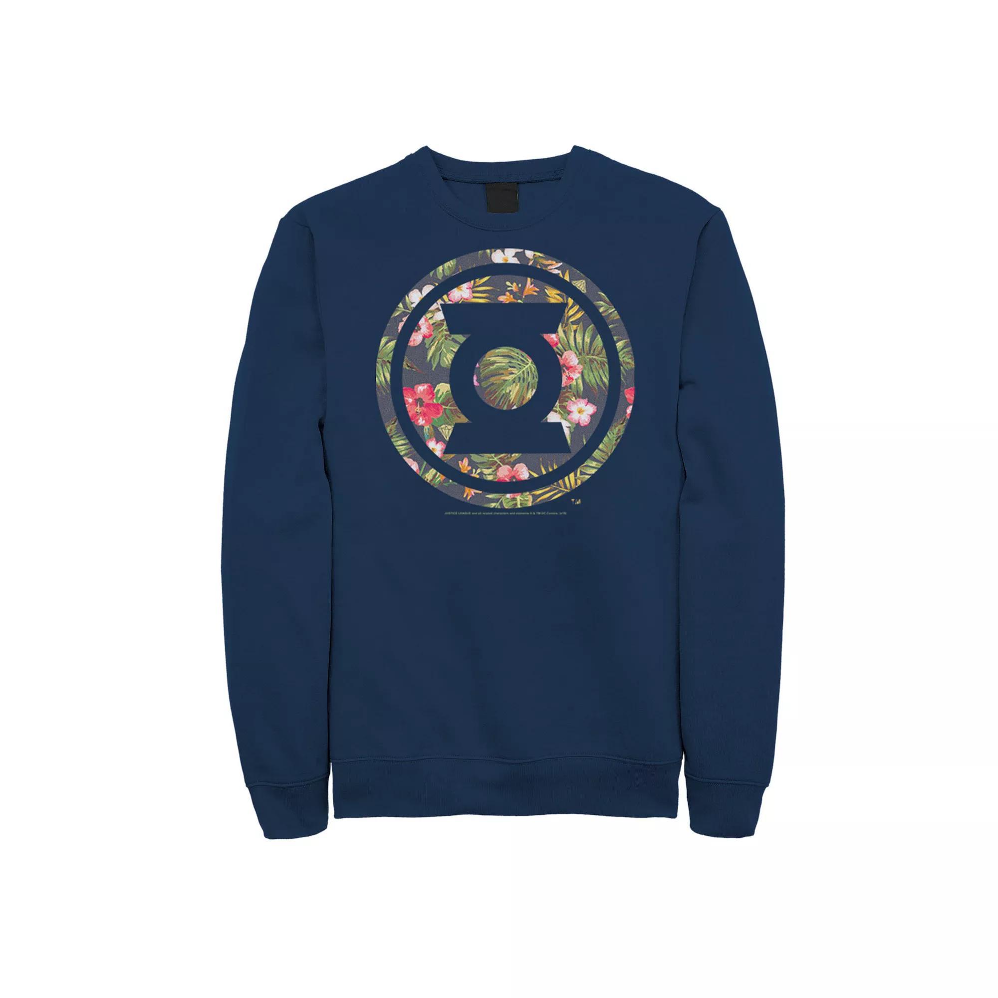Men's DC Comics Superman Negative Hue Chest Logo Poster Fleece Sweatshirt, Size: XXL, Blue Product Image