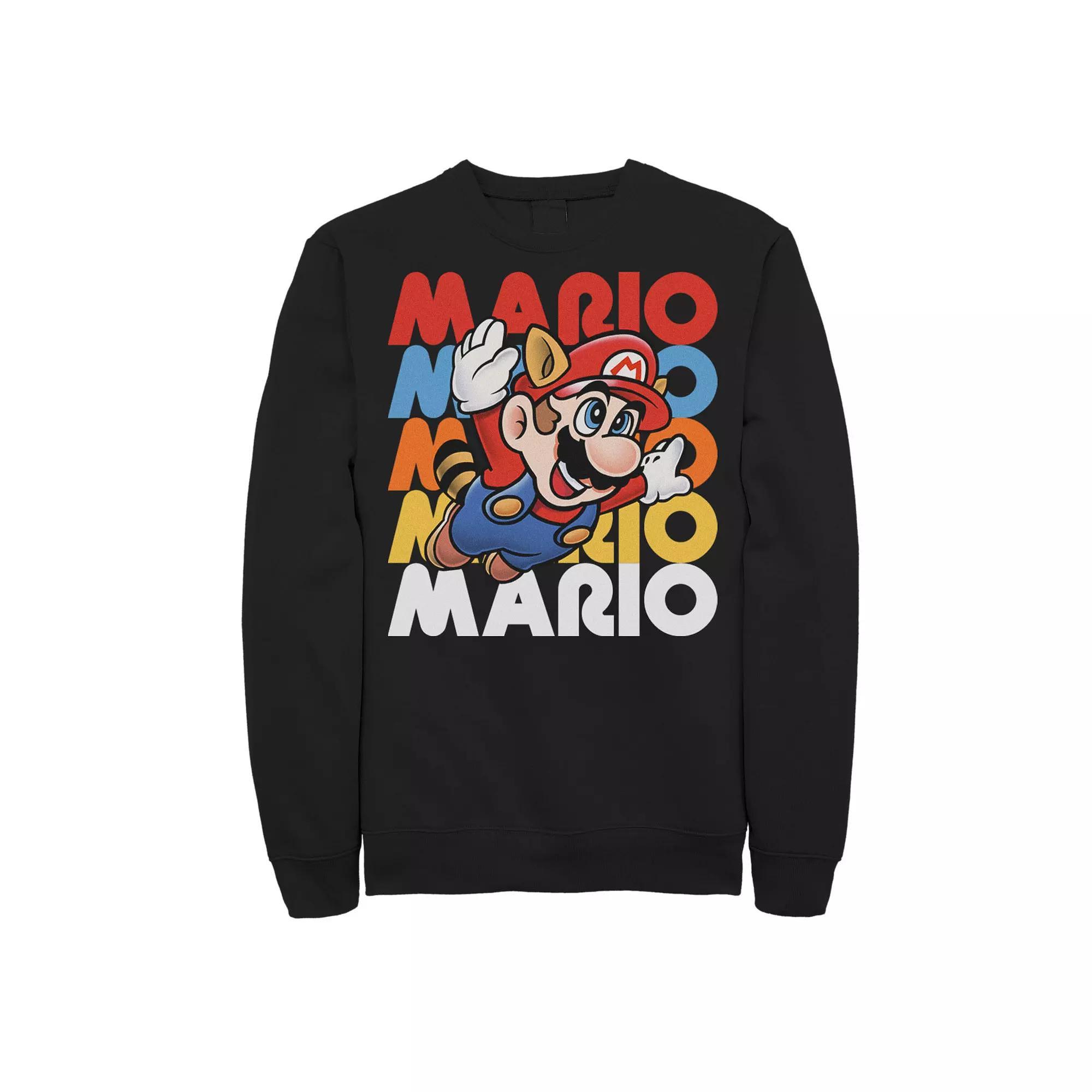 Mens Nintendo Super Mario Retro Repeat Raccoon Sweatshirt Product Image