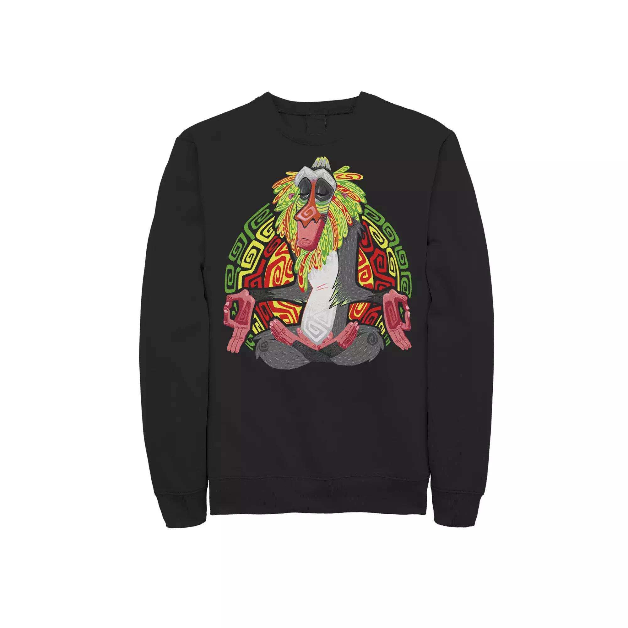Men's Disney's The Lion King Rafiki Meditation Fleece Pullover, Size: Large, Black Product Image