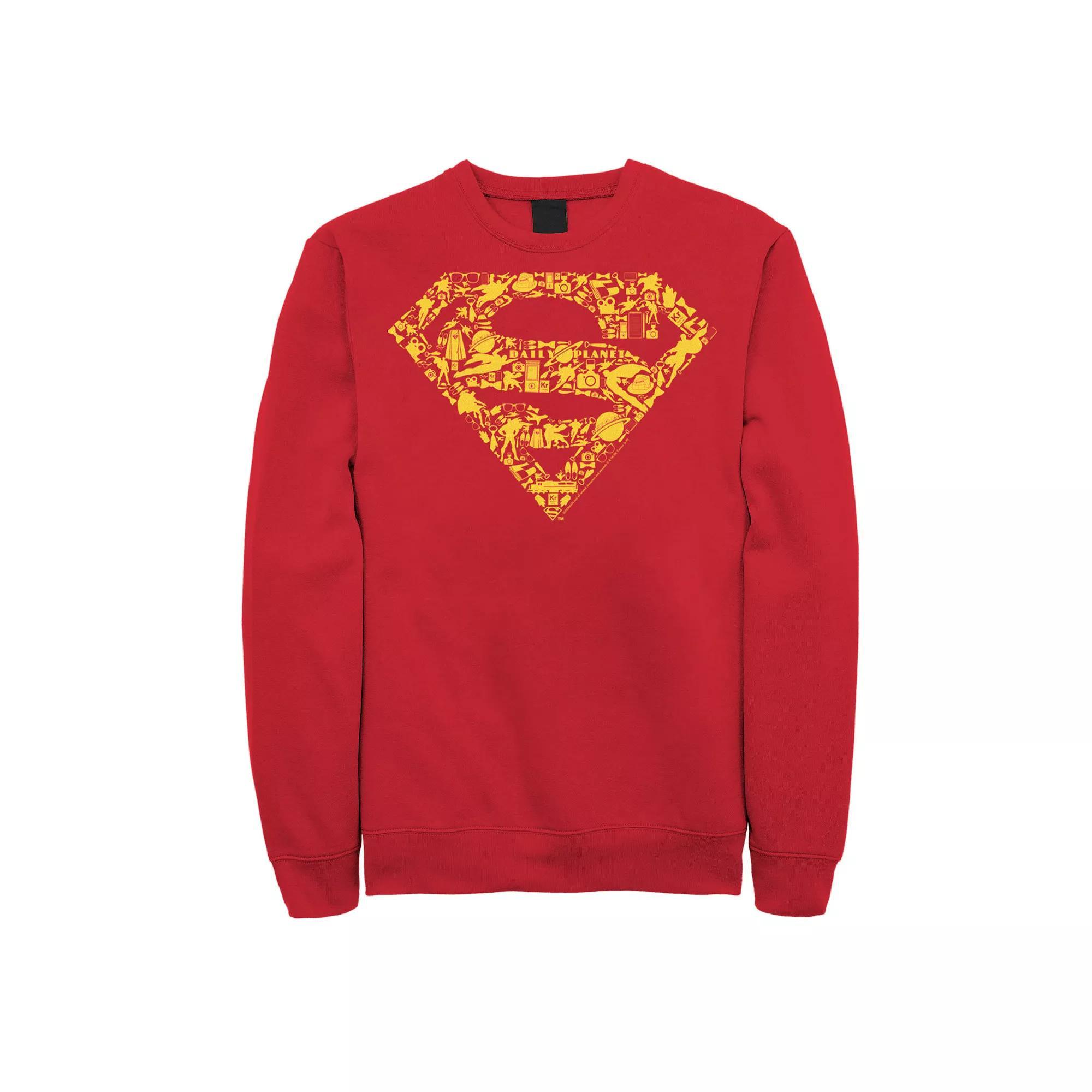 Men's DC Comics Superman Gadgets Chest Logo Sweatshirt, Size: 3XL, Red Product Image