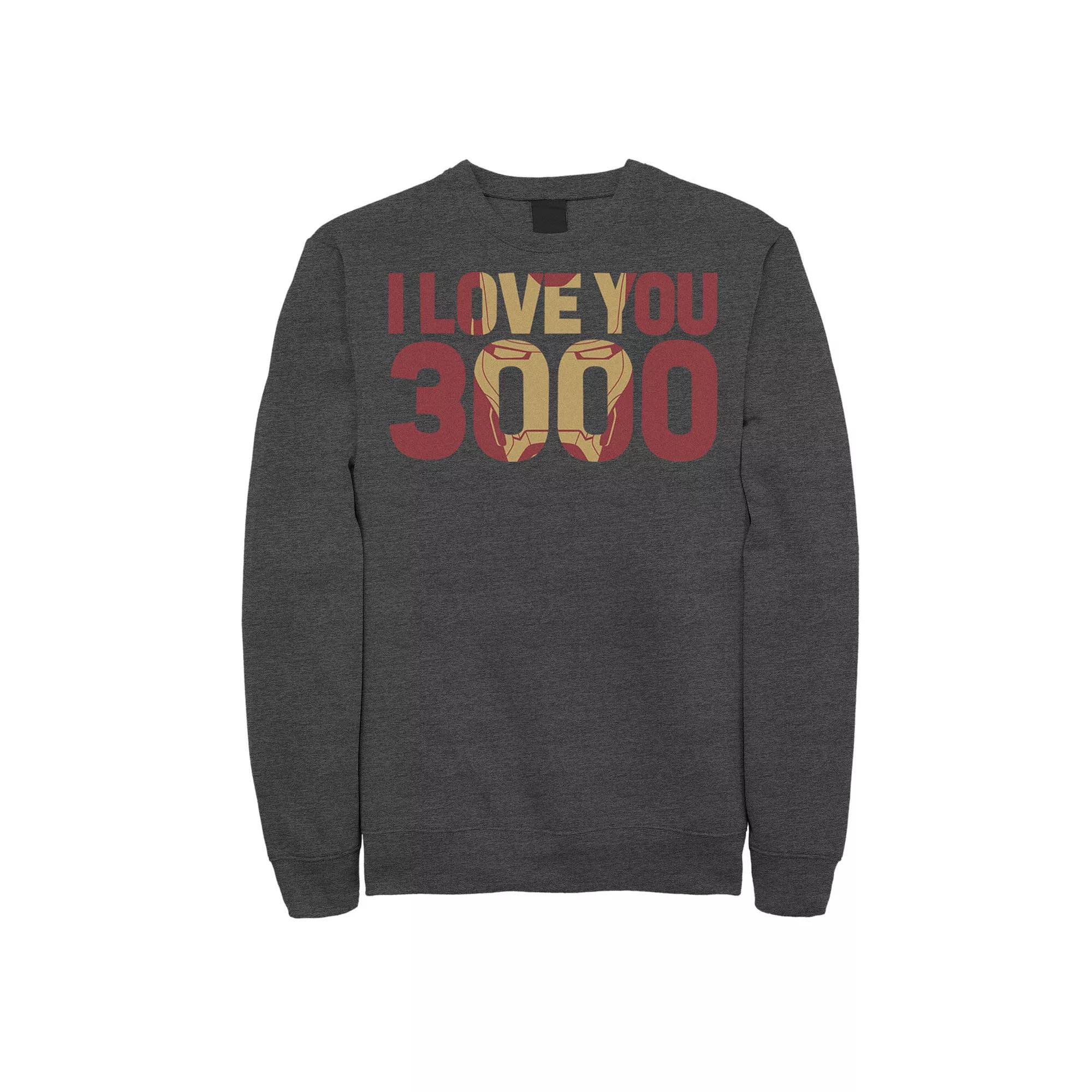 Men's Marvel Avengers Endgame Iron Man I Love You 3000 Sweatshirt, Size: XXL, Blue Product Image