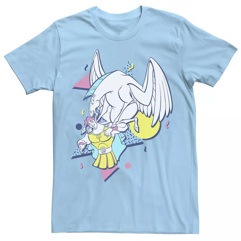 Disney's Hercules And Pegasus Men's 90 Pop Art Tee, Size: Large, Light Blue Product Image
