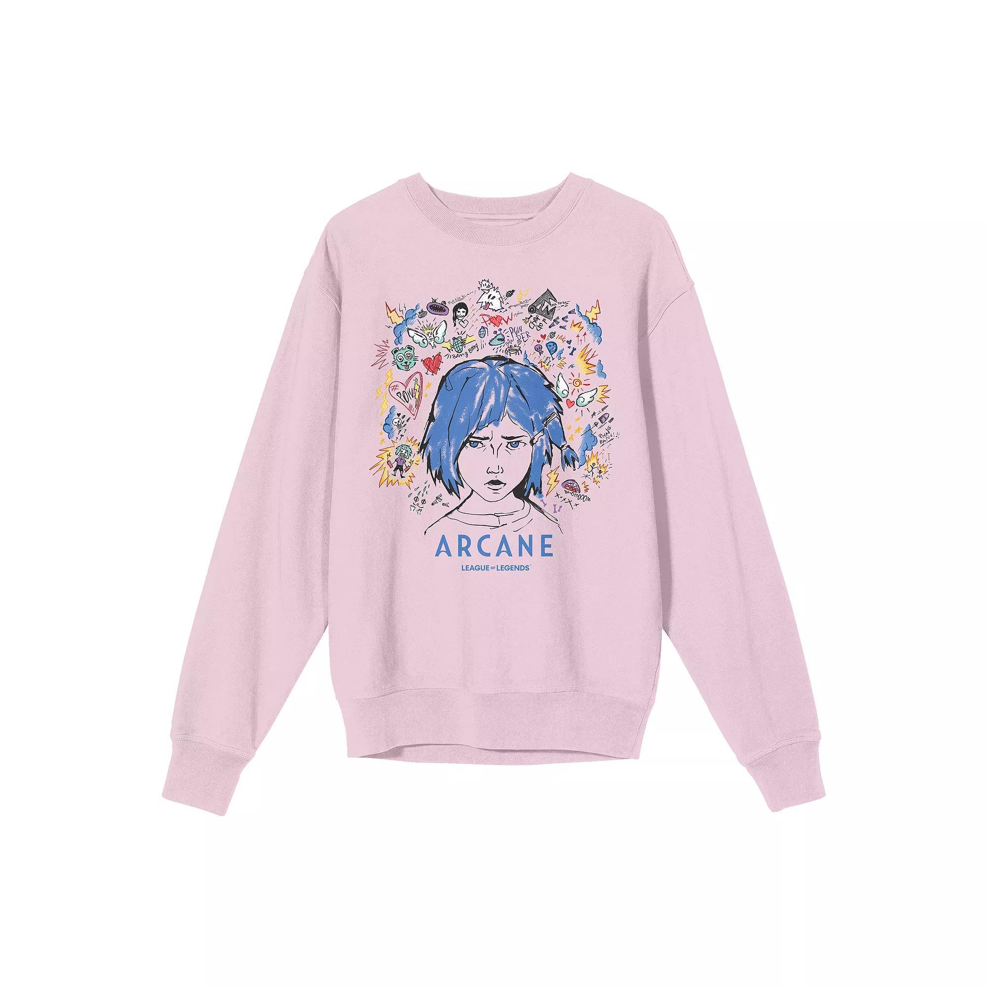 Men's Arcane Powder Doodle Art Long Sleeve Tee, Size: XL, Pink Product Image