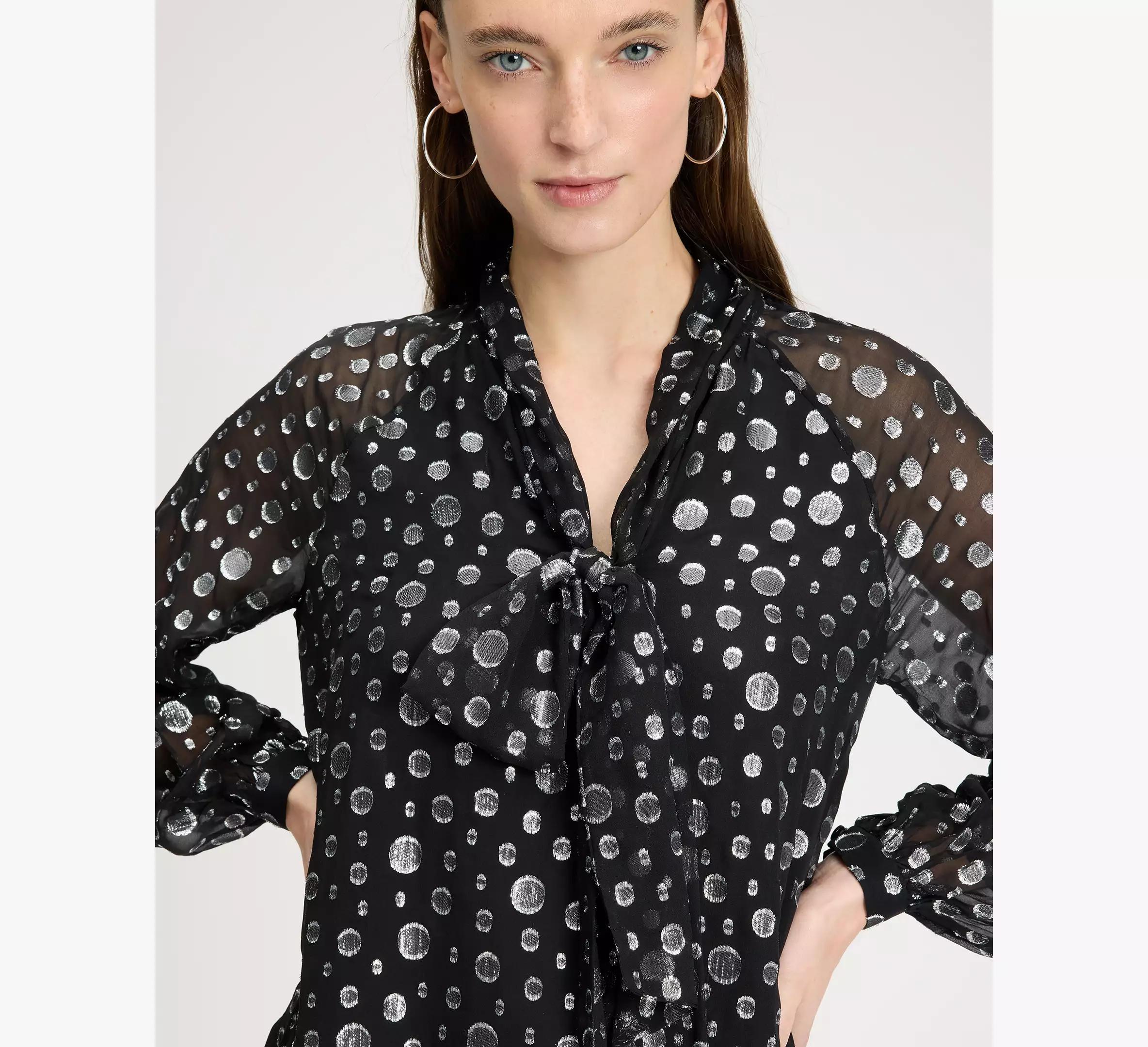 Space Dot Tie-neck Dress Product Image