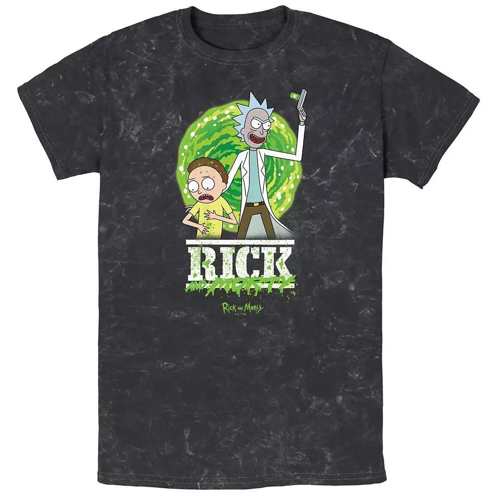 Men's Rick And Morty Danger Duo Mineral Wash Graphic Tee, Size: Small, Black Product Image