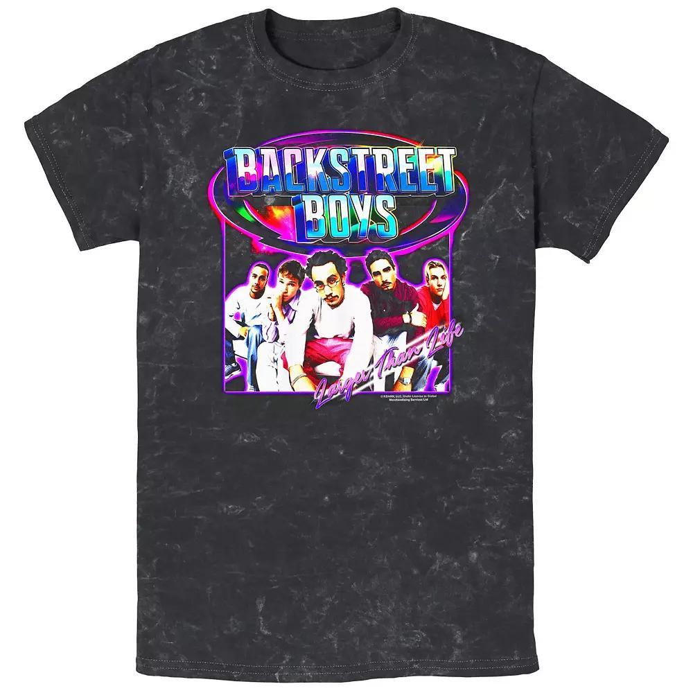 Men's Backstreet Boys Larger Than Life Cover Mineral Wash Graphic Tee, Size: Medium, Black Product Image