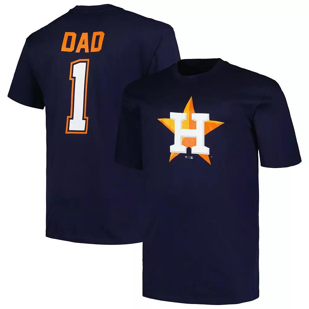 Men's Profile Navy Houston Astros Big & Tall #1 Dad T-Shirt, Size: 5XB, Blue Product Image