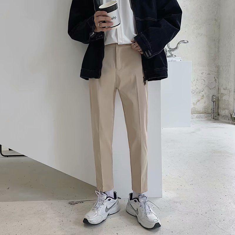 Cropped Straight Leg Dress Pants Product Image