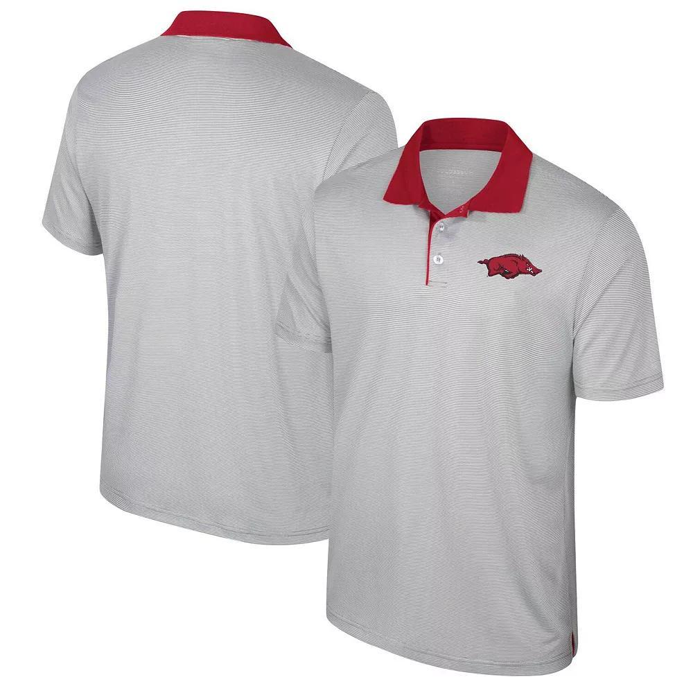 Mens Colosseum Gray Michigan State Spartans Big & Tall Tuck Striped Polo Product Image