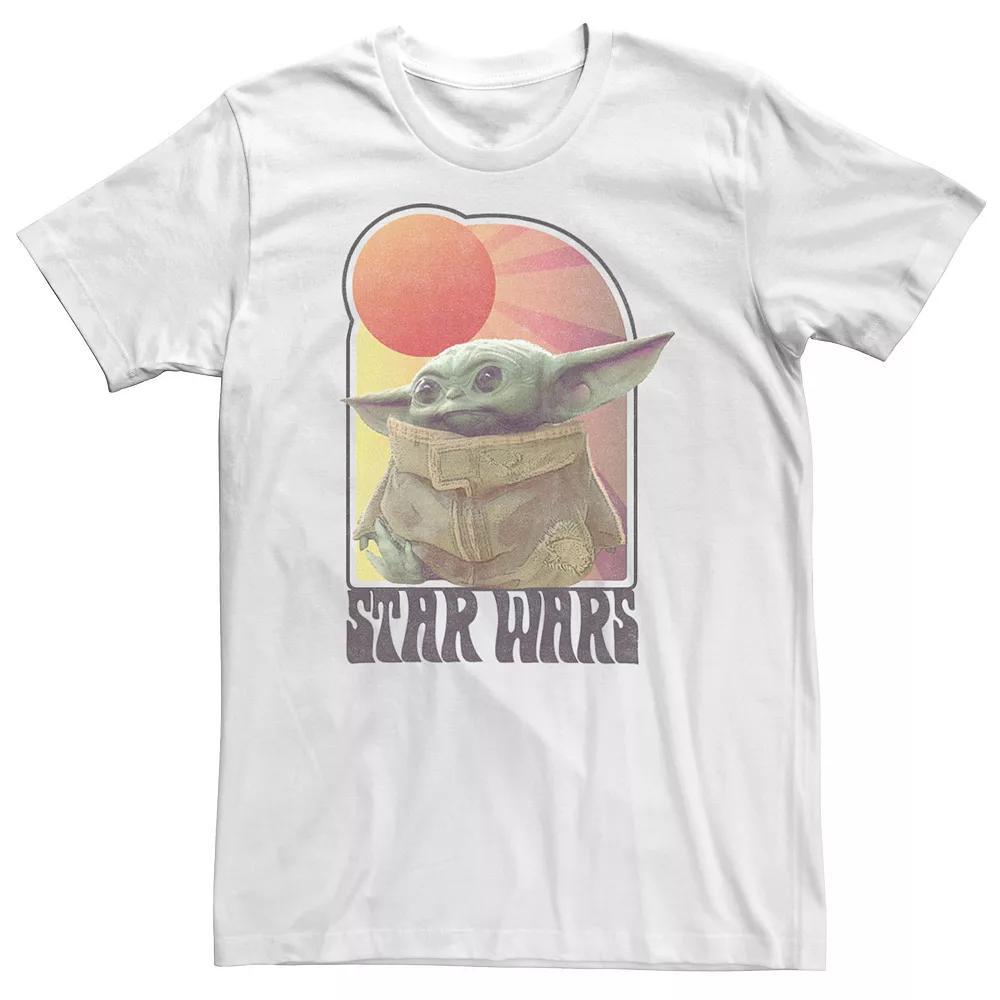 Big & Tall Star Wars The Mandalorian The Child Vintage Logo Tee, Men's, Size: 4XL Tall, White Product Image