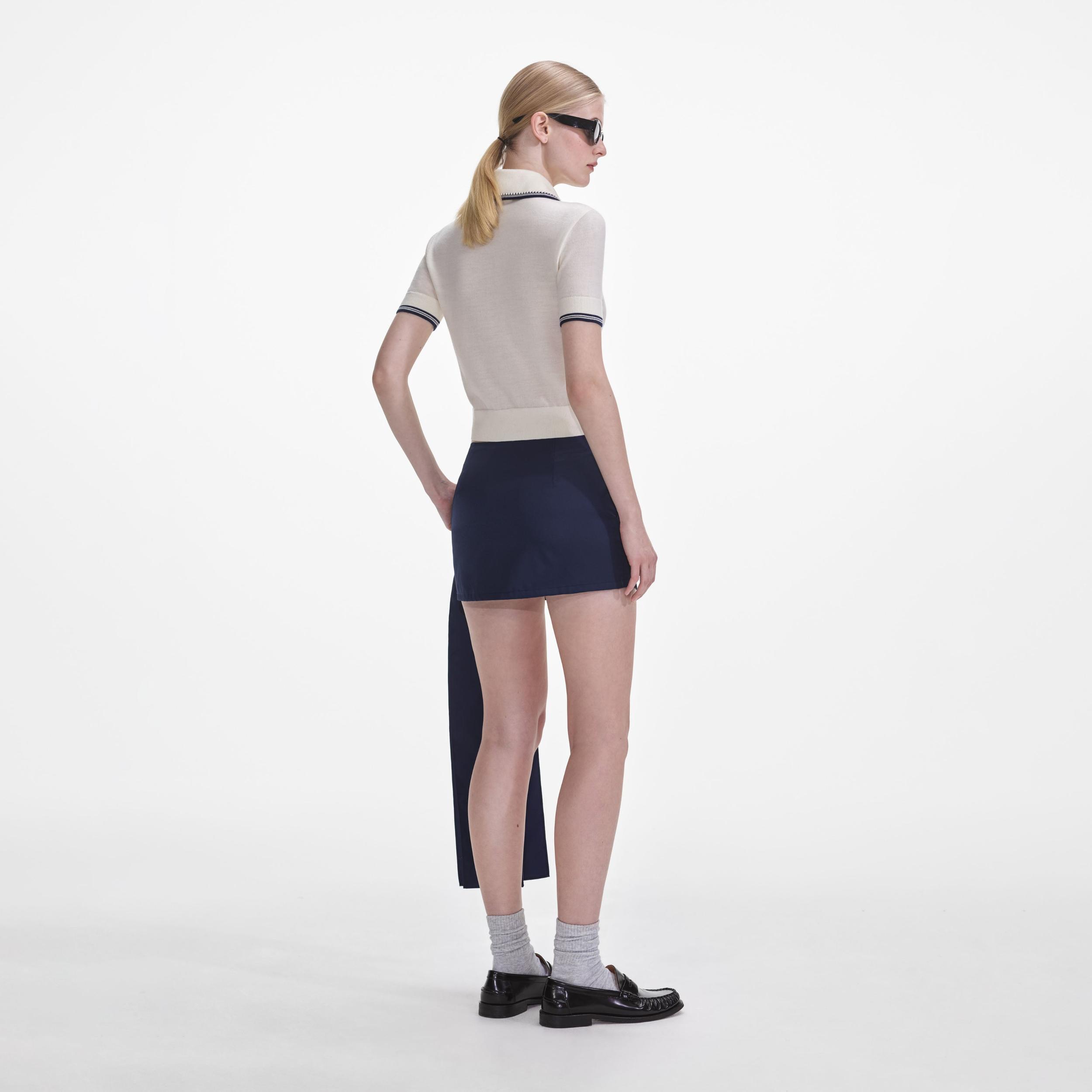 Cream Knit SP Polo Top Product Image