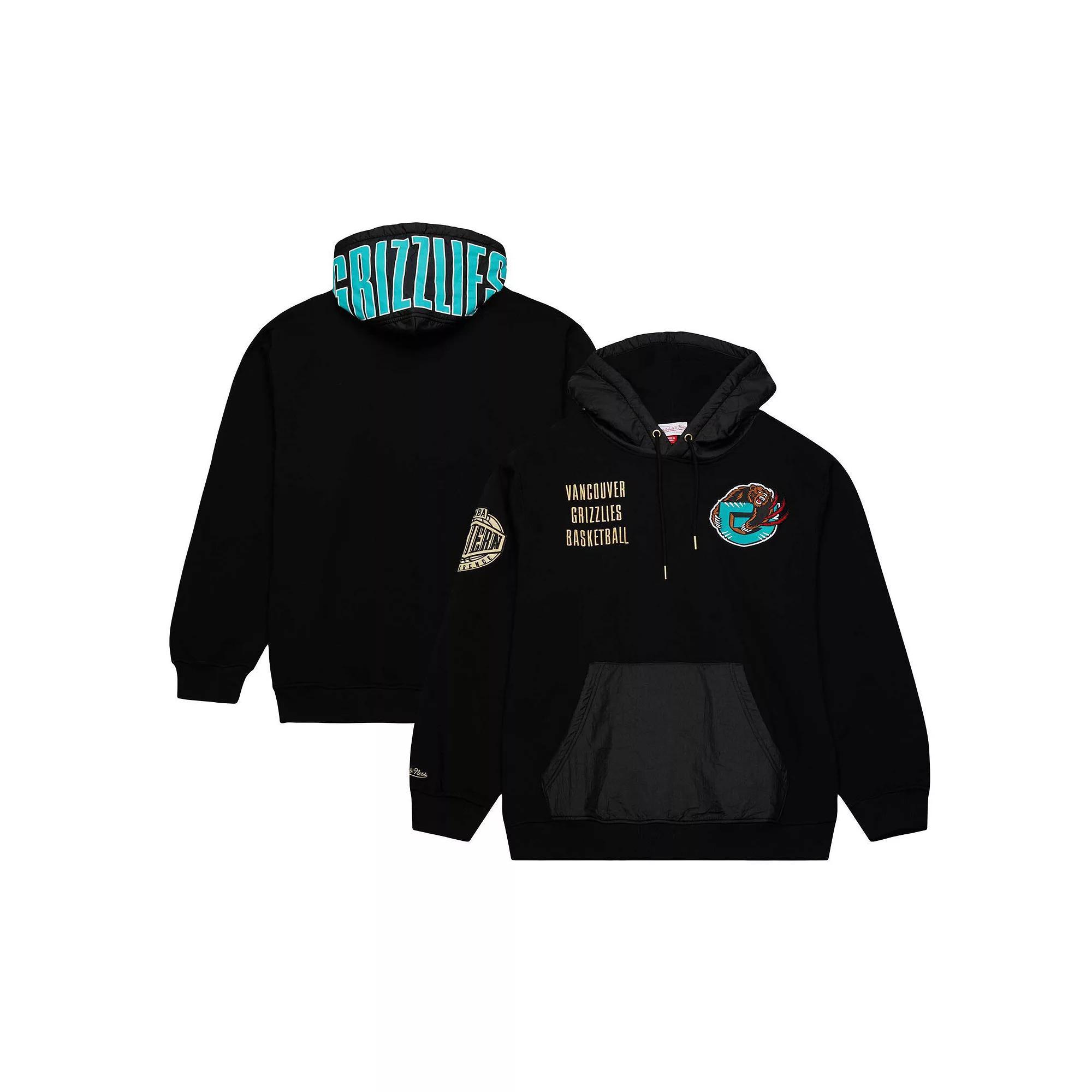 Men's Mitchell & Ness Black Vancouver Grizzlies Hardwood Classics Team OG 2.0 Vintage Logo Fleece Pullover Hoodie, Size: 3XL, Nba Black Product Image