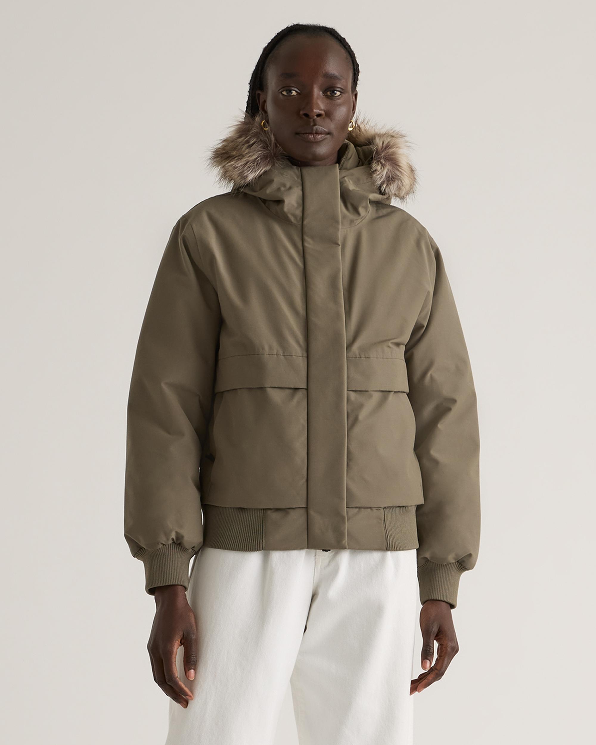 Quince | Women's Responsible Down Hooded Short Parka Recycled Polyester Product Image