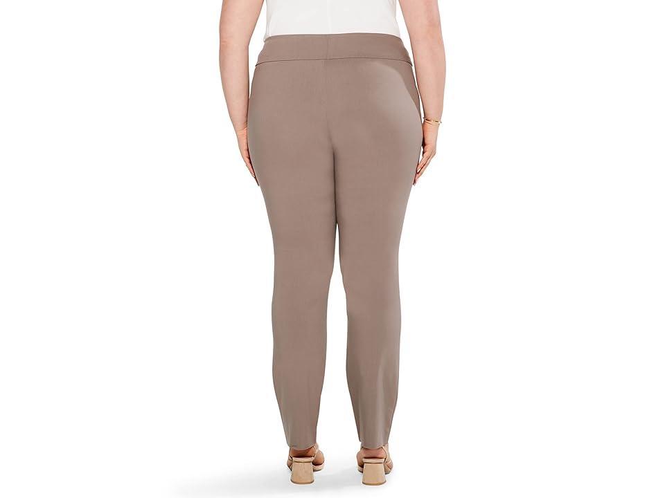 NIC+ZOE Plus Size Wonderstretch Straight Pants (Shiitake) Women's Clothing Product Image