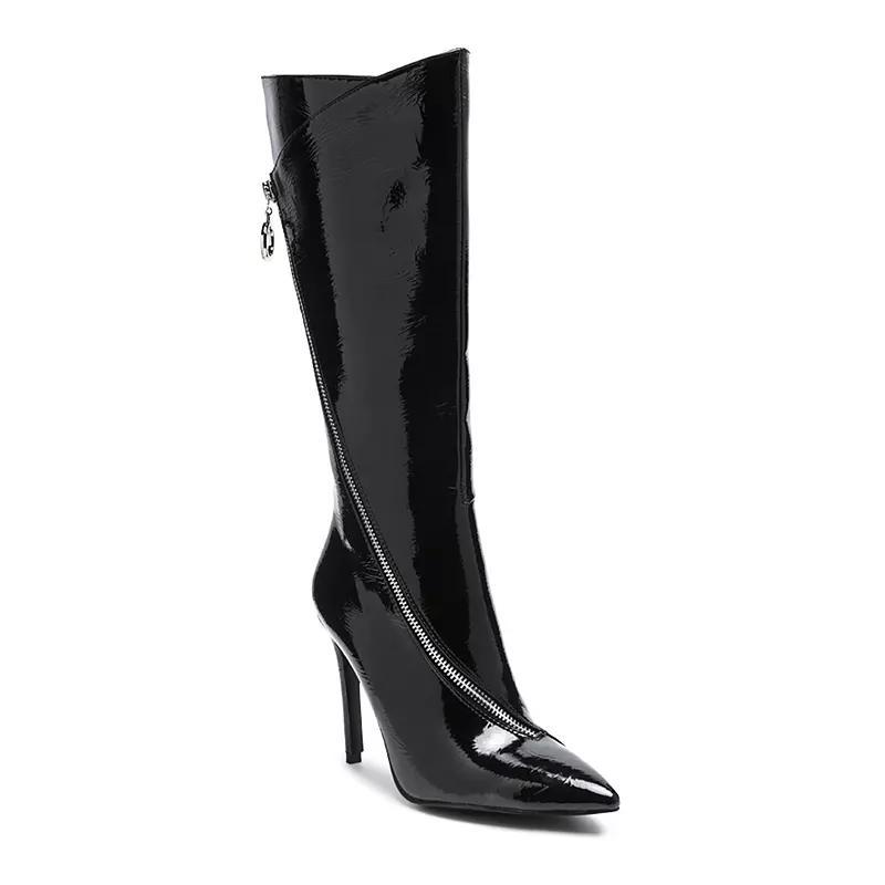 Rag & Co Tsaroh Women's Heeled Knee-High Boots, Size: 5, Black Product Image