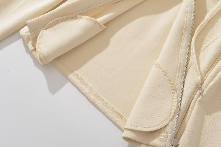 Plain Zip Hoodie Product Image