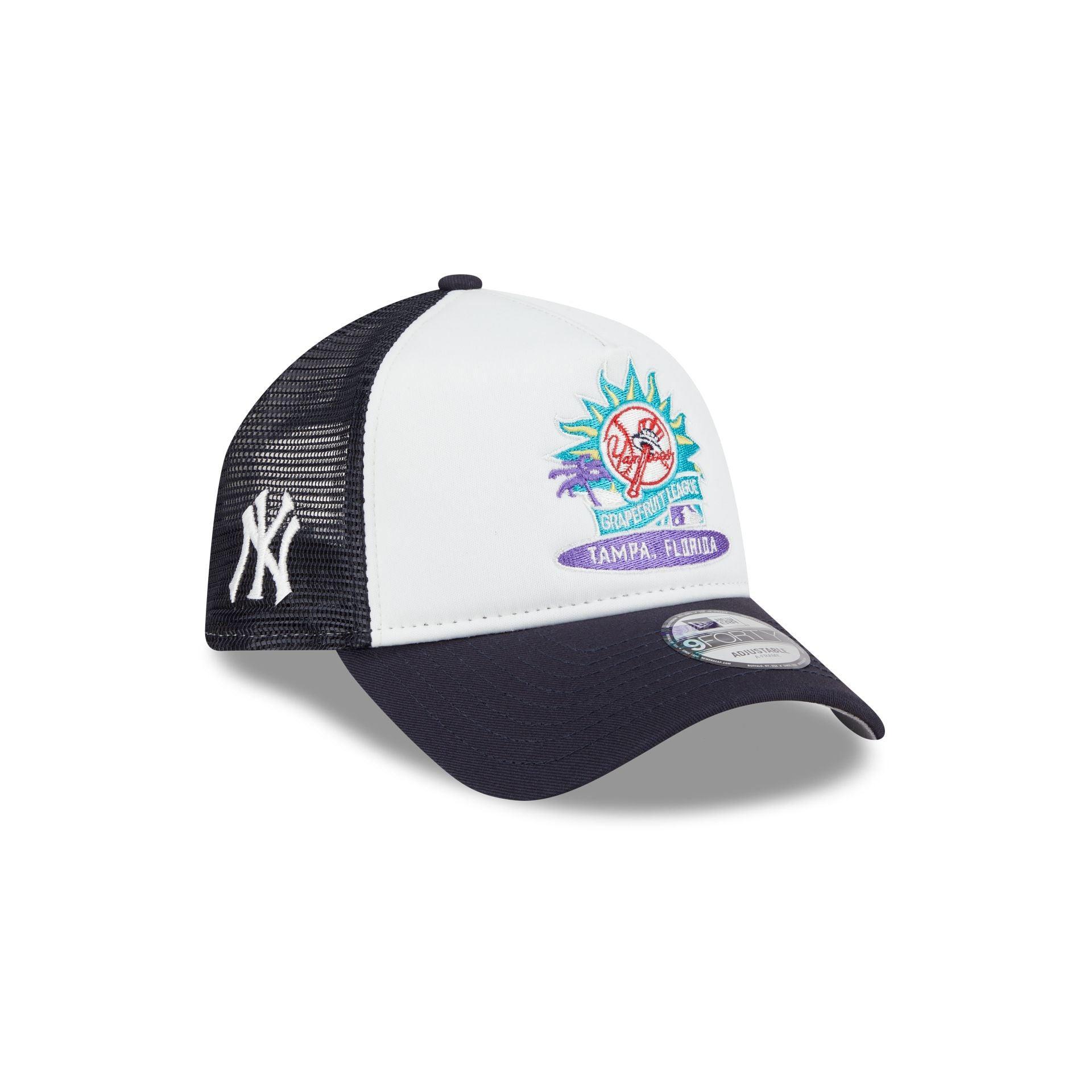 New York Mets Distressed 9FORTY A-Frame Trucker Hat Male Product Image