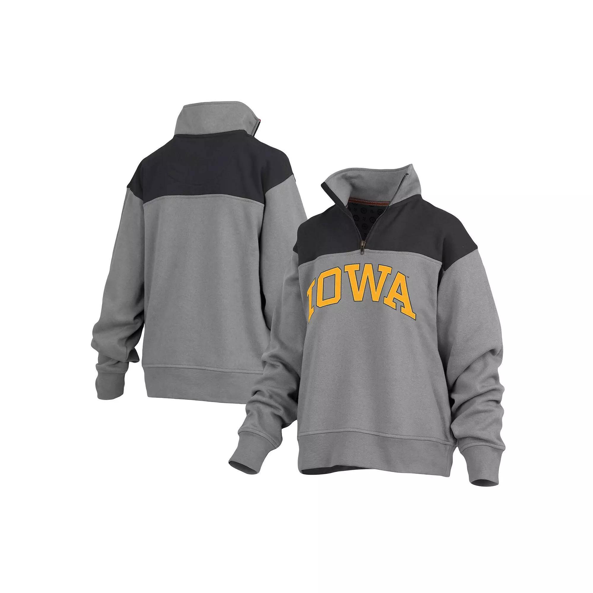 Women's Pressbox Gray Wisconsin Badgers Avon Fleece Quarter-Zip Jacket, Size: Medium, Grey Product Image