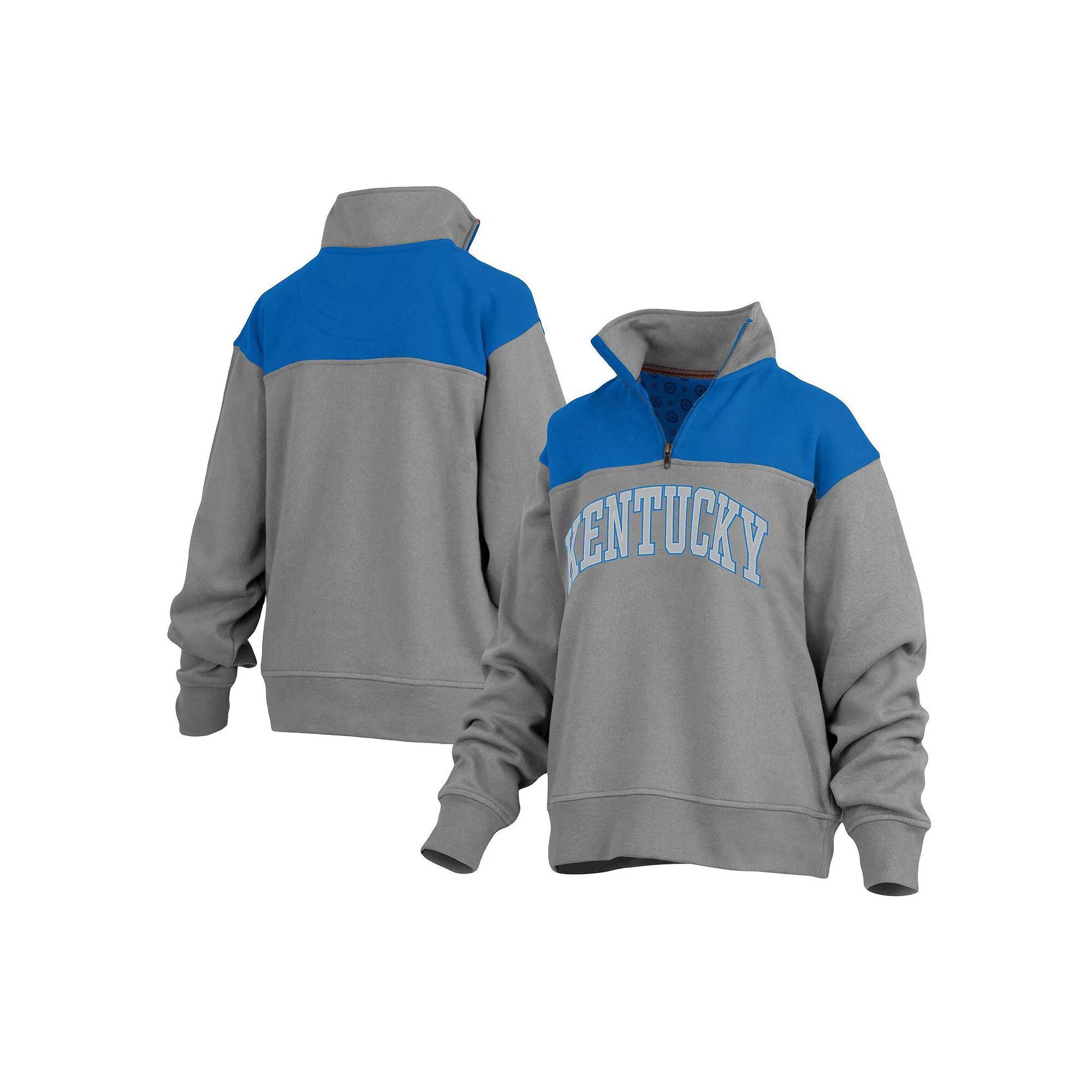 Women's Pressbox Gray Kentucky Wildcats Avon Fleece Quarter-Zip Jacket, Size: Medium, Grey Product Image