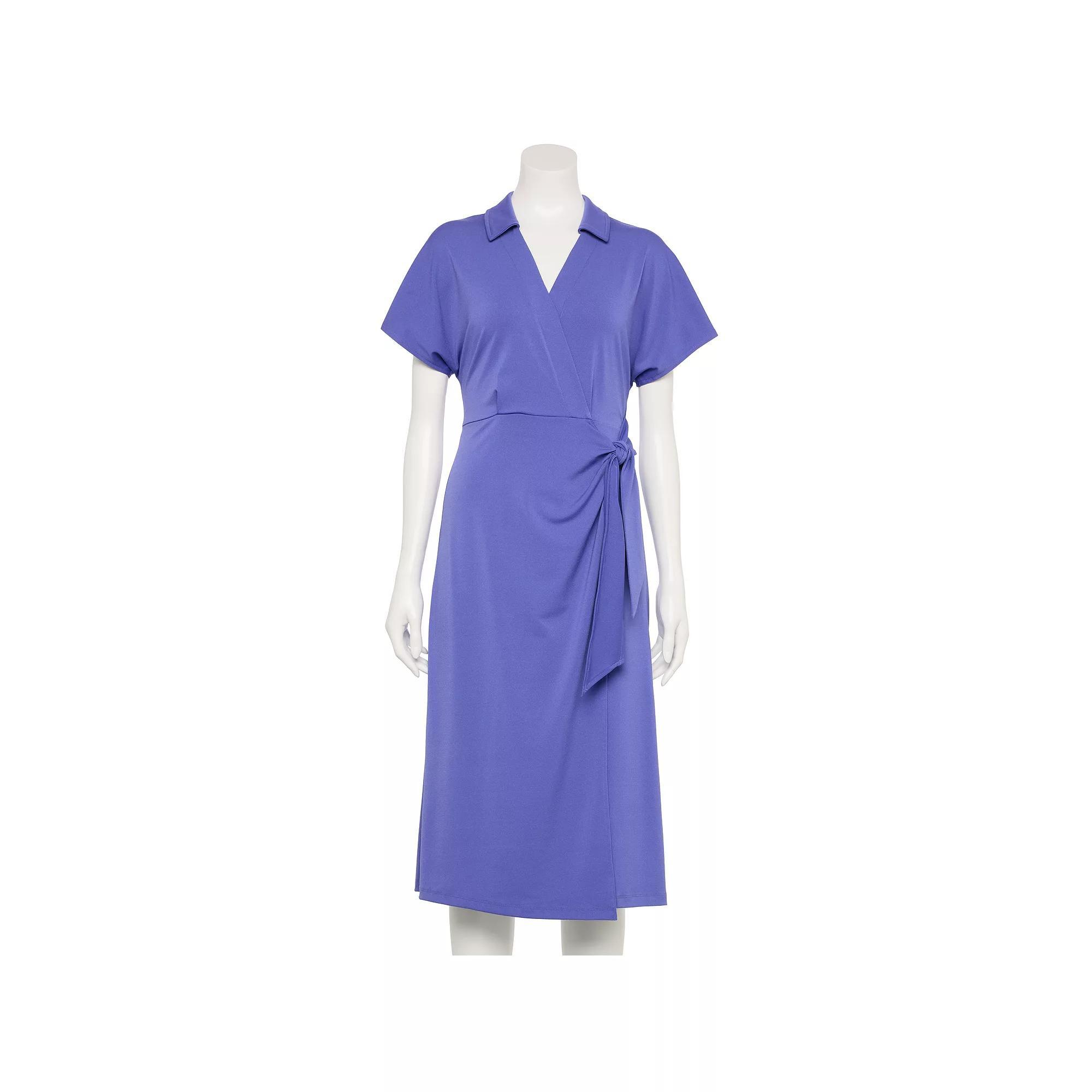 Women's Nine West Adaptive Dolman Sleeve Wrap Dress, Size: Medium, Wesley Purple Product Image