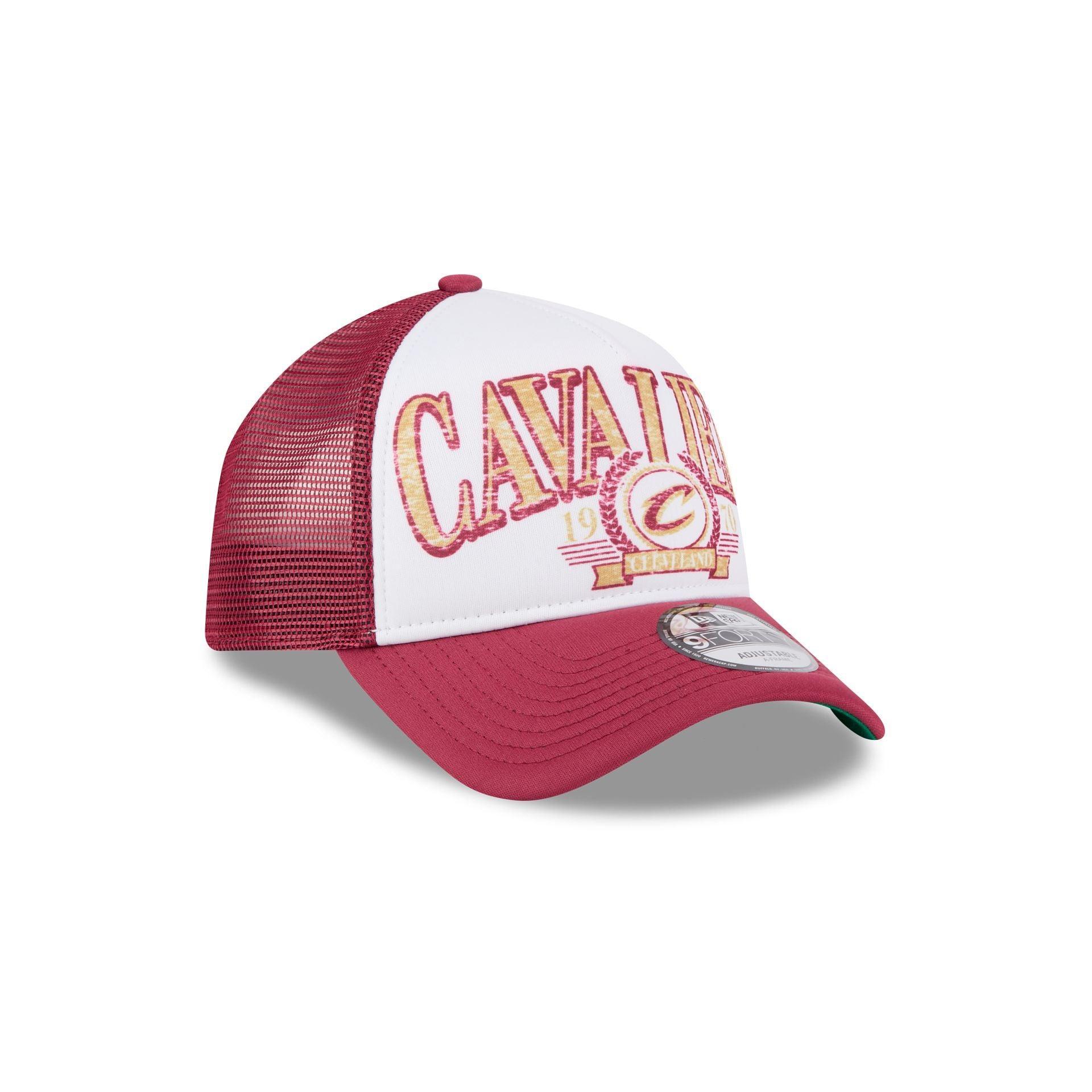Cleveland Cavaliers Distressed 9FORTY A-Frame Trucker Hat Male Product Image